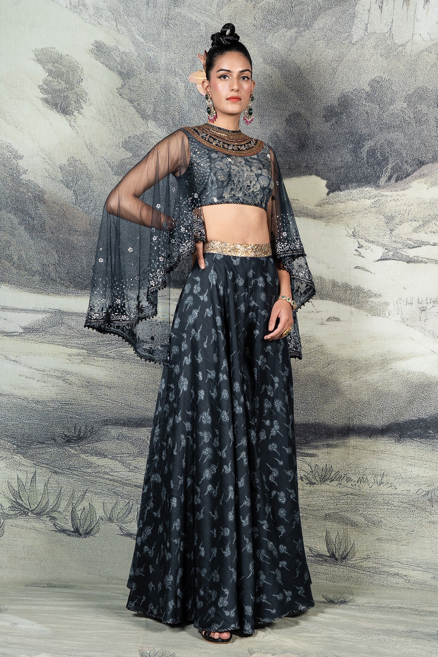 Midnight Blue Sharara Set | BARODA