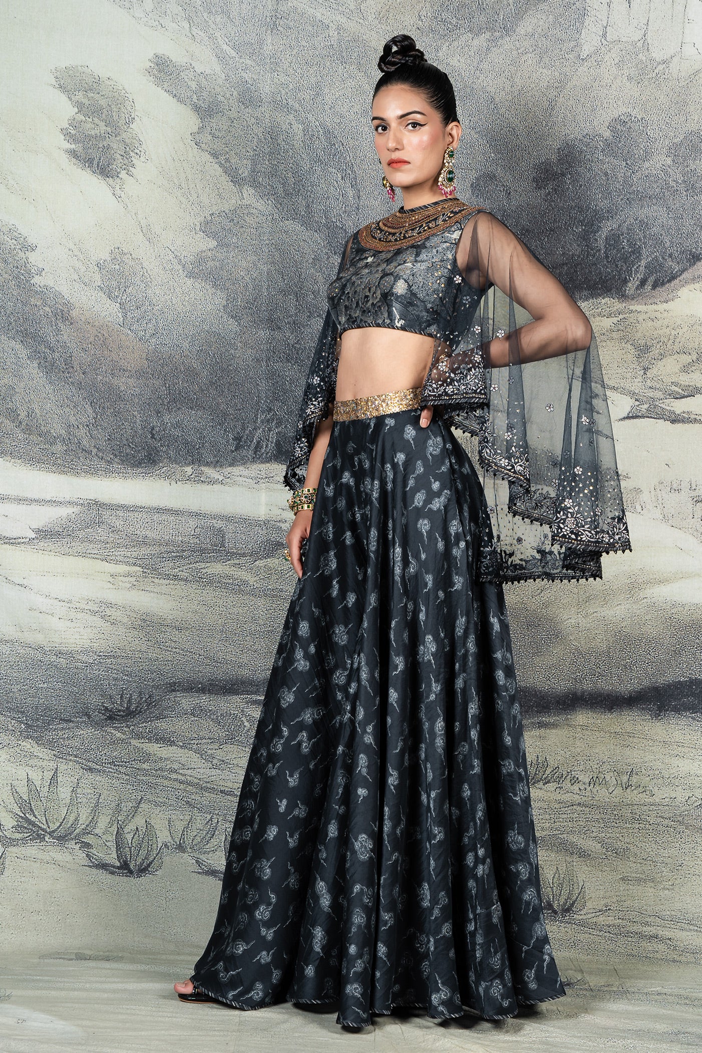 Midnight Blue Sharara Set | BARODA