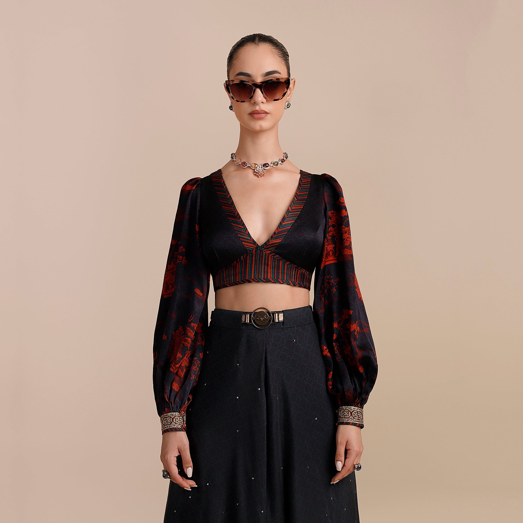 Midnight Blue Sharara Set | SATT