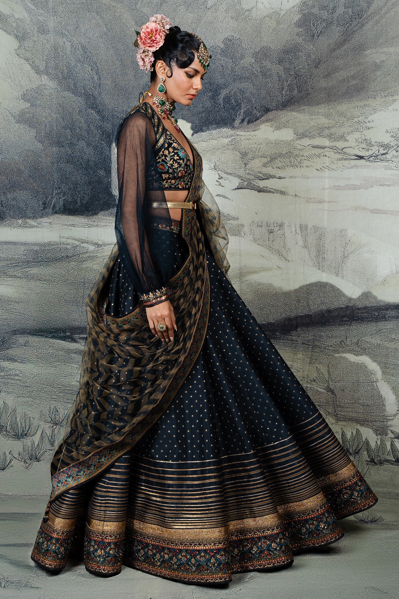 Midnight Blue Skirt Set | BARODA