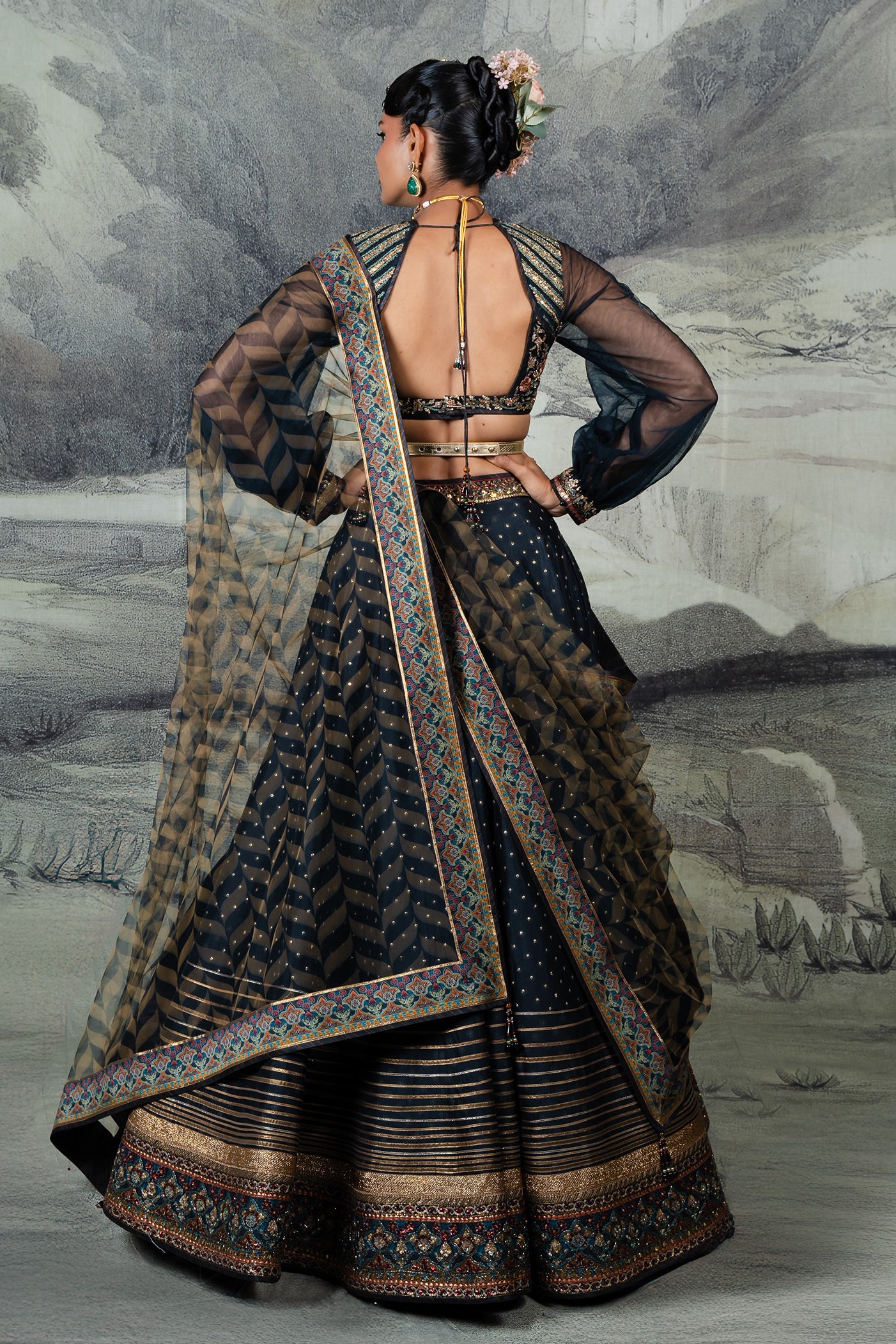 Midnight Blue Skirt Set | BARODA