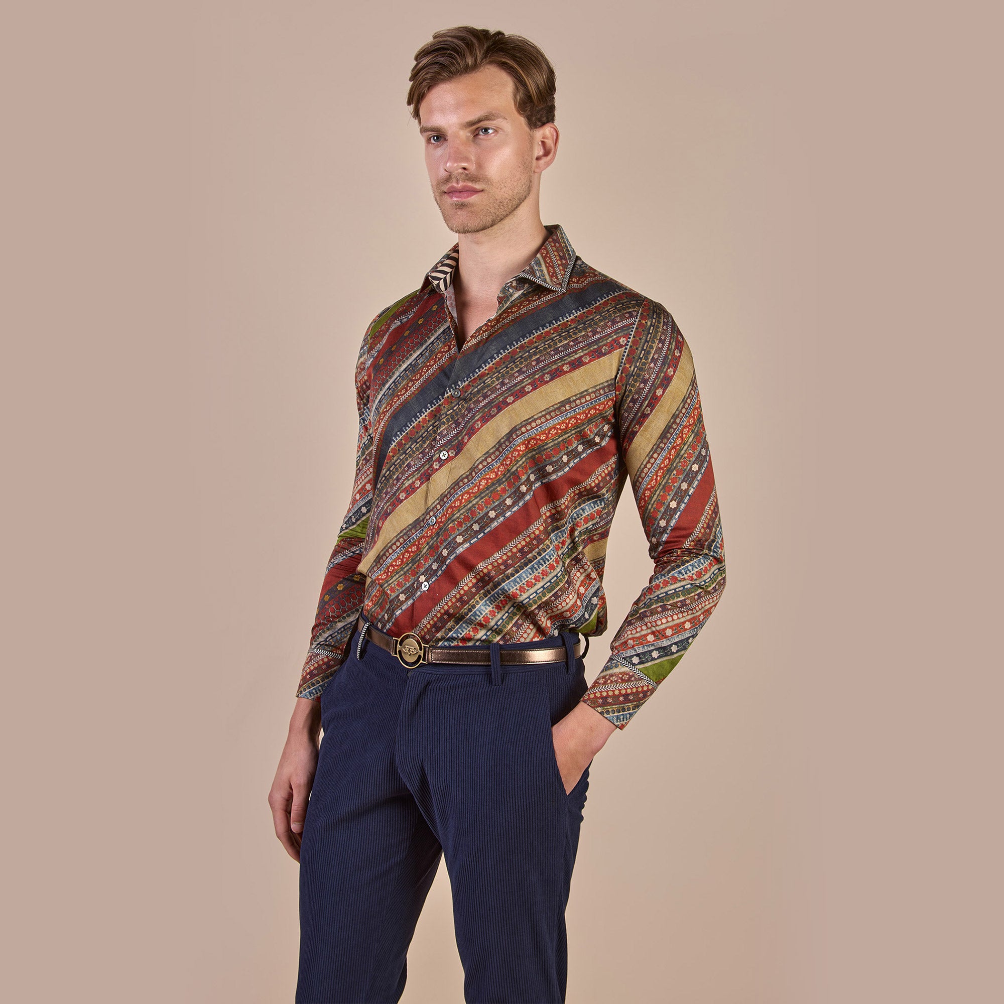 Multi Hued Striped Shirt | PANJ