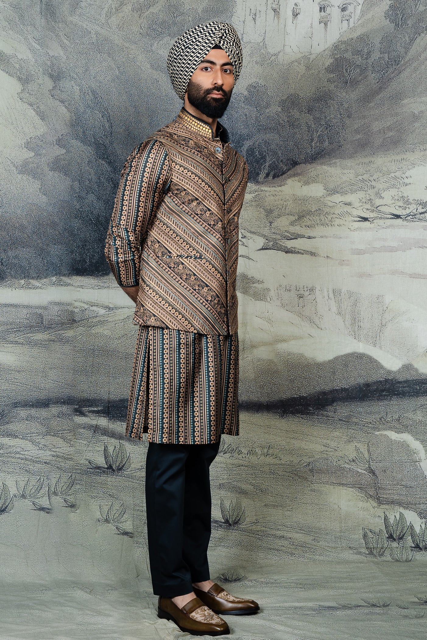 Multicolored Nehru Jacket Set | BARODA