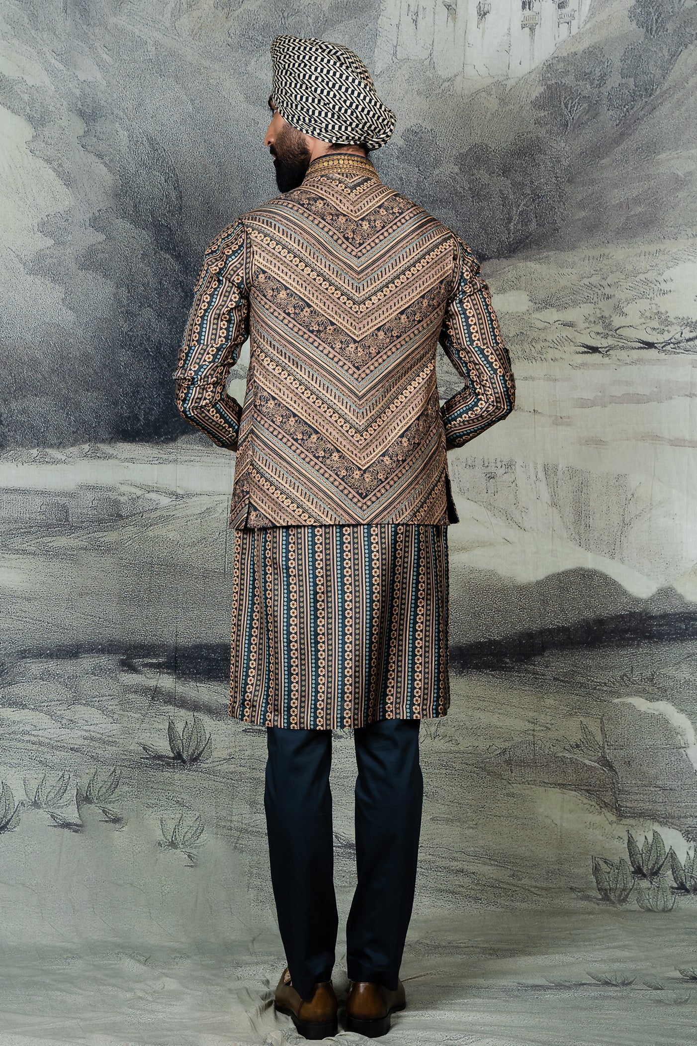 Multicolored Nehru Jacket Set | BARODA