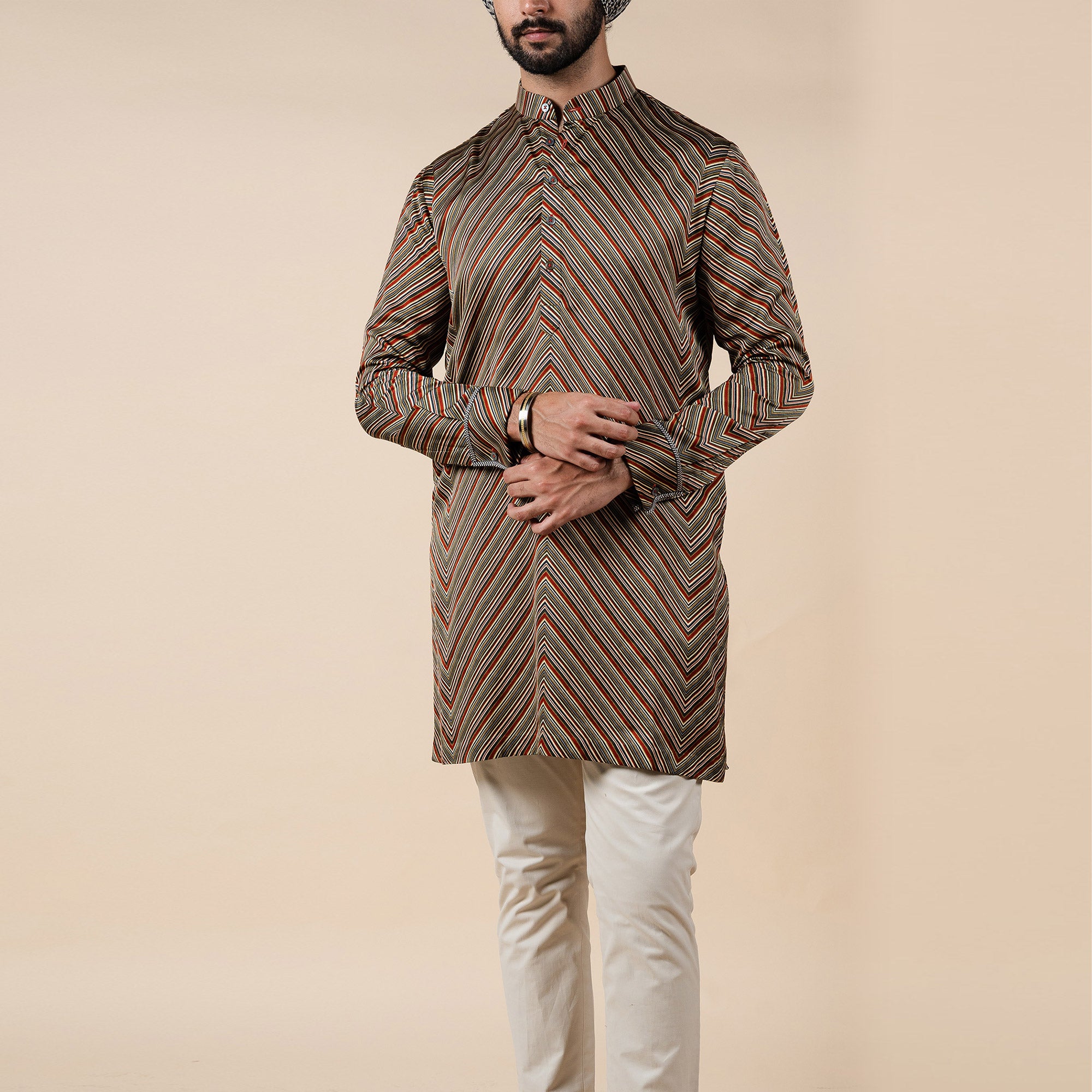 Multicolored Striped Kurta | PANJ