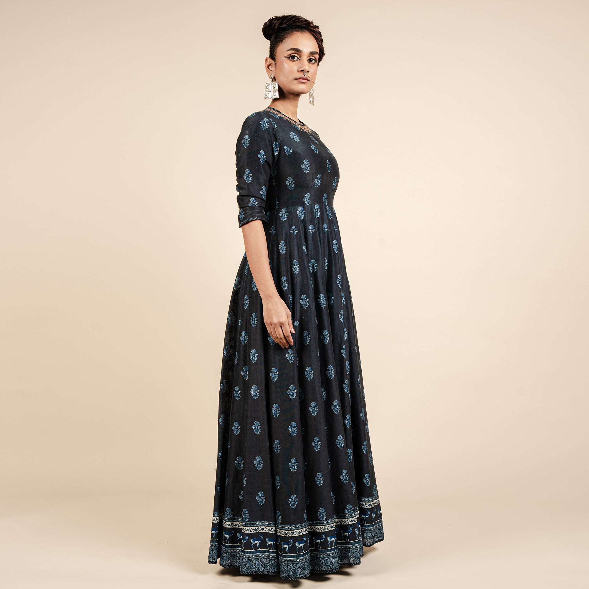 Navy Blue Anarkali | CHAR