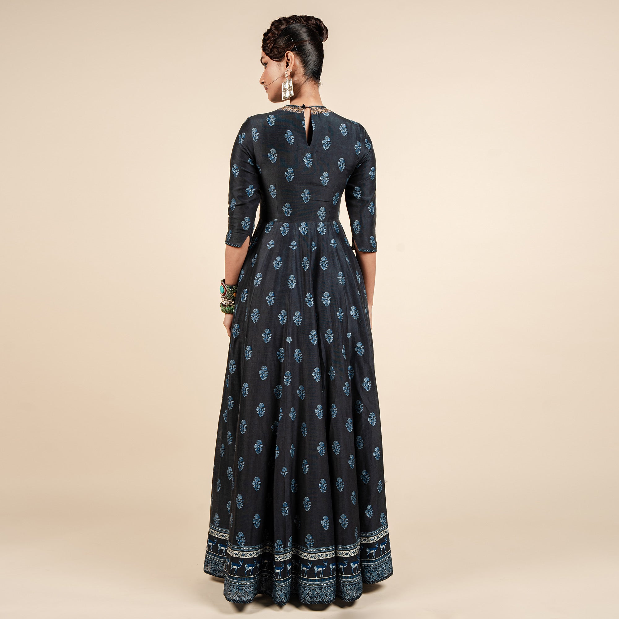 Navy Blue Anarkali | CHAR