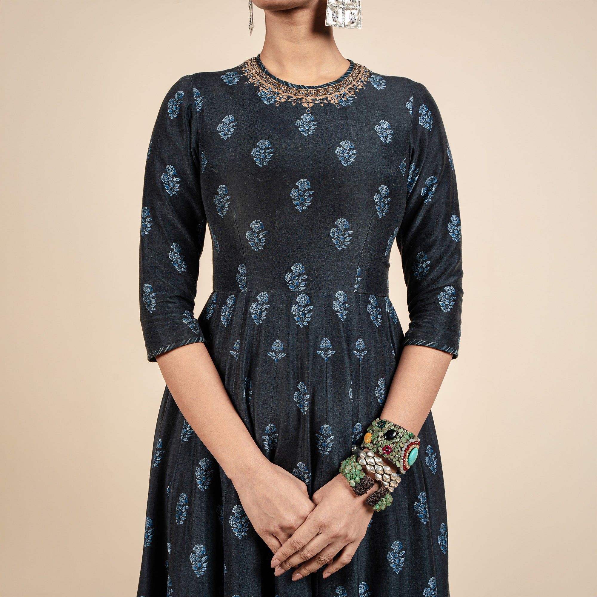 Navy Blue Anarkali | CHAR