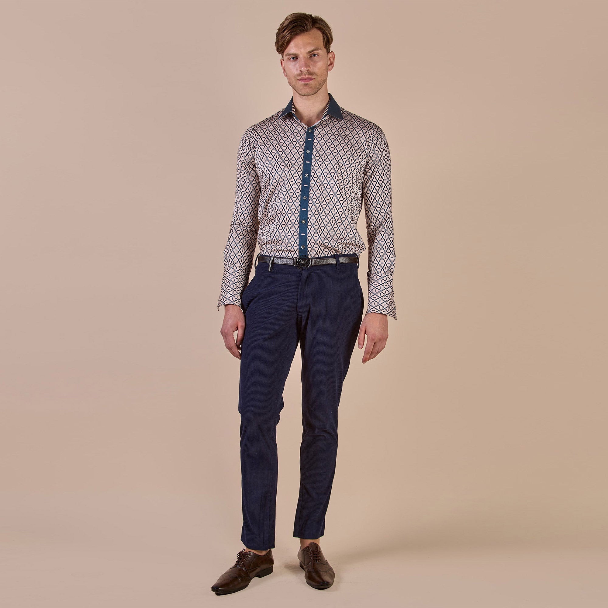 Navy Blue - Ivory Shirt | PANJ
