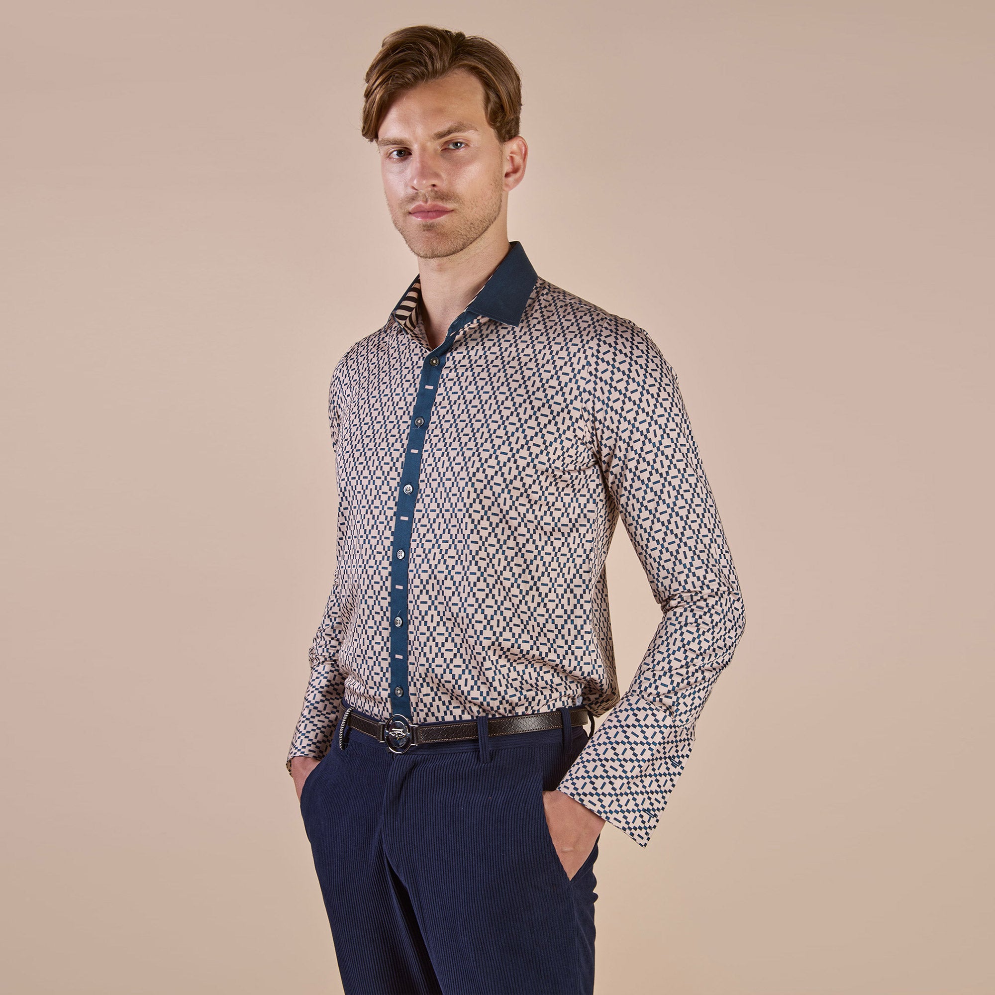 Navy Blue - Ivory Shirt | PANJ