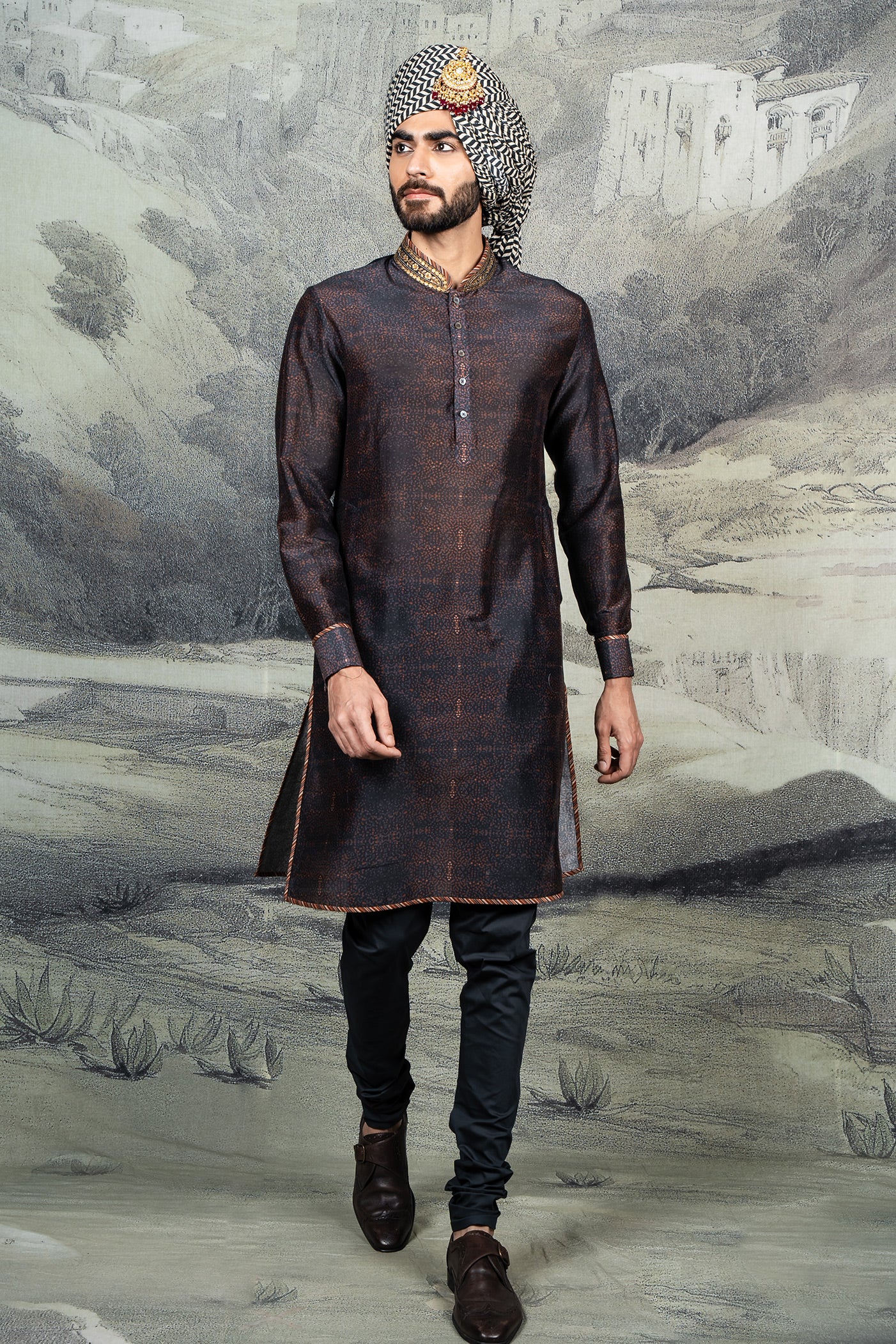 Navy Blue Kurta Set | BARODA