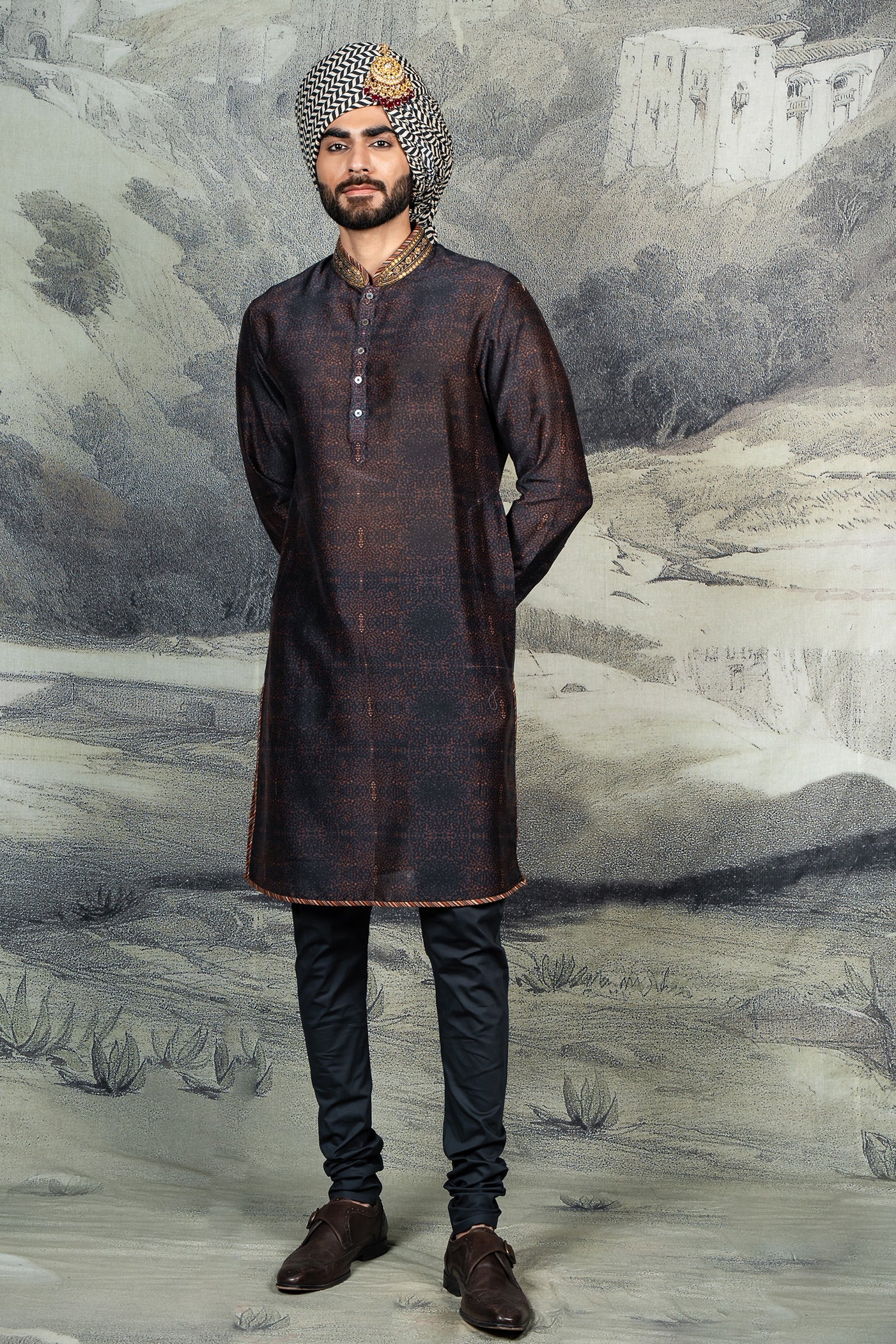 Navy Blue Kurta Set | BARODA