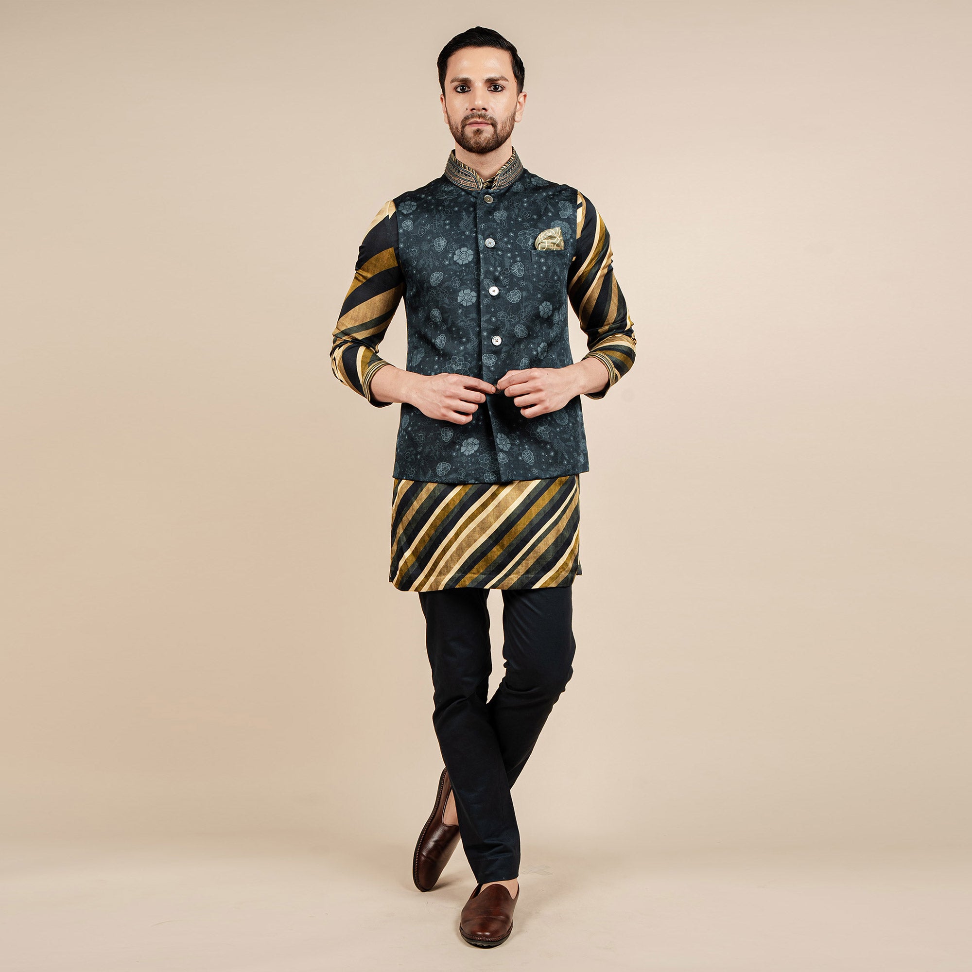 Navy Blue Nehru Jacket | CHAR