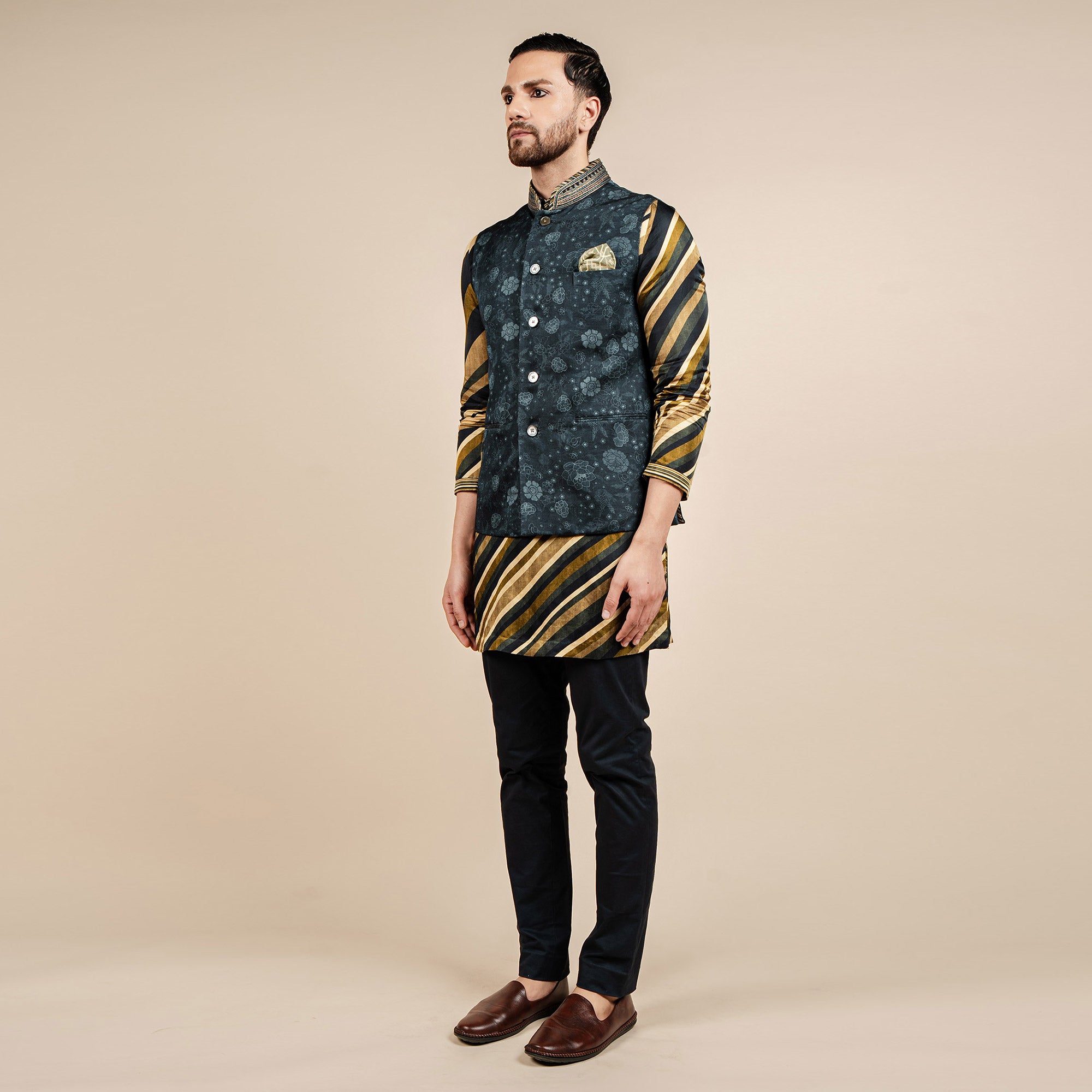 Navy Blue Nehru Jacket | CHAR