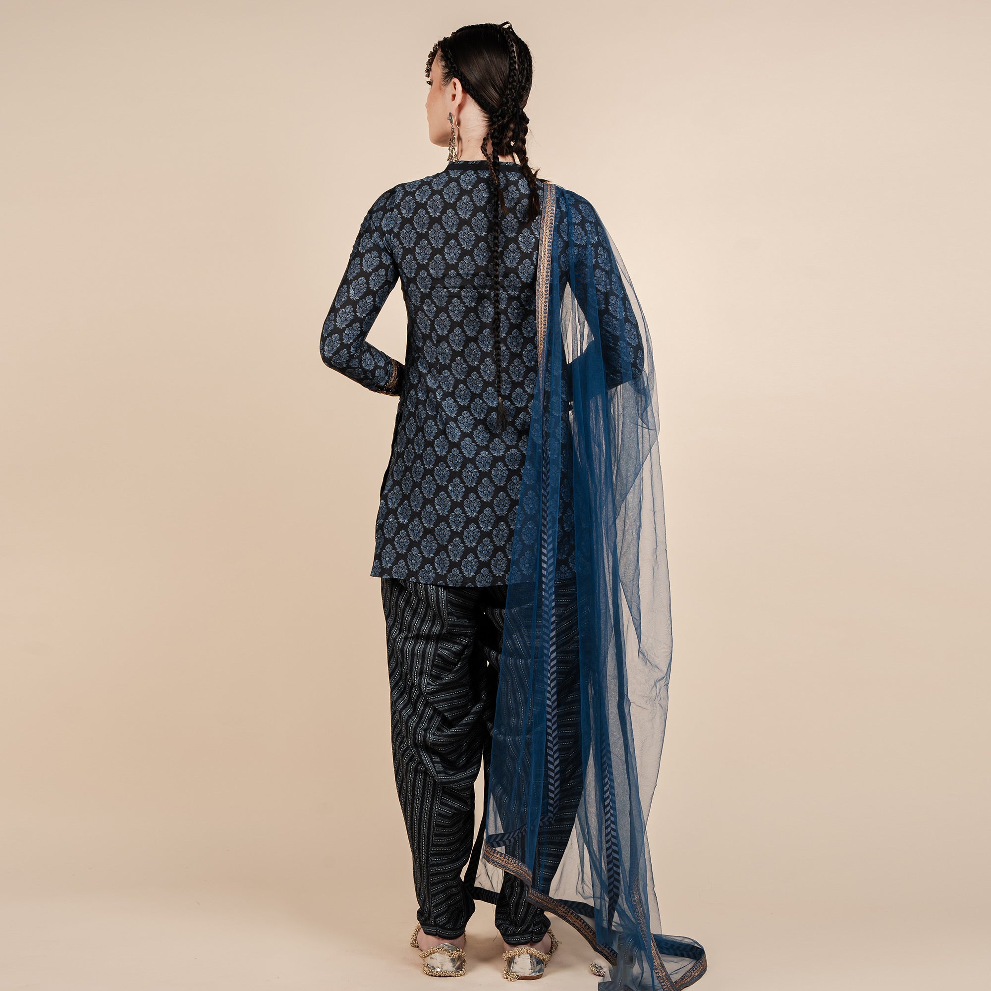 Navy Blue Short Tunic Set | CHAR