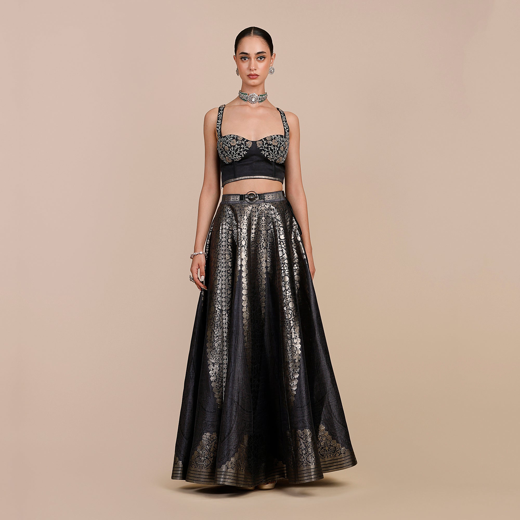 Navy Blue Skirt Set | SATT
