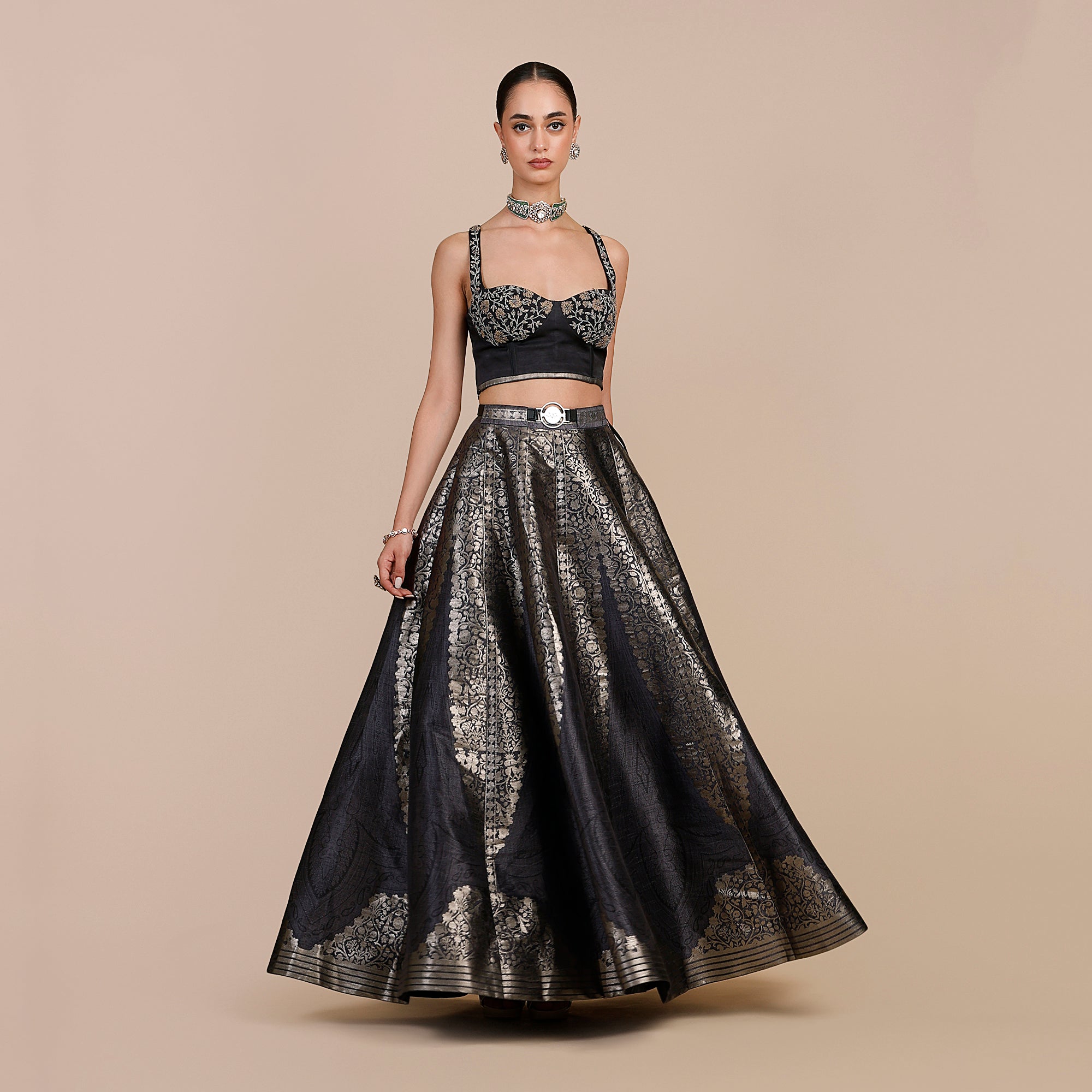 Navy Blue Skirt Set | SATT