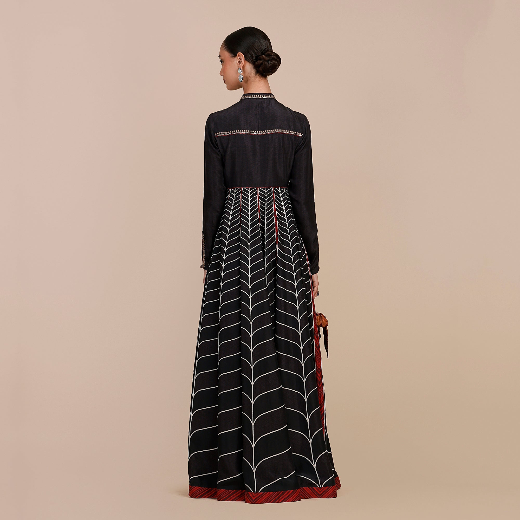 Noir Black Chevron Anarkali | SATT