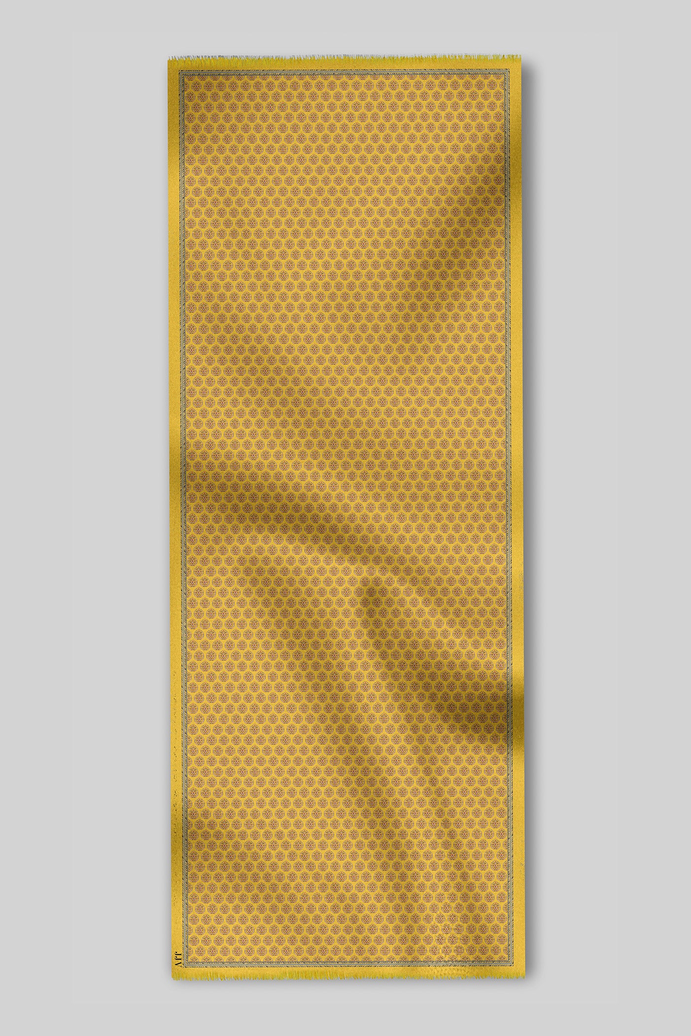 Ochre Yellow Printed Scarf