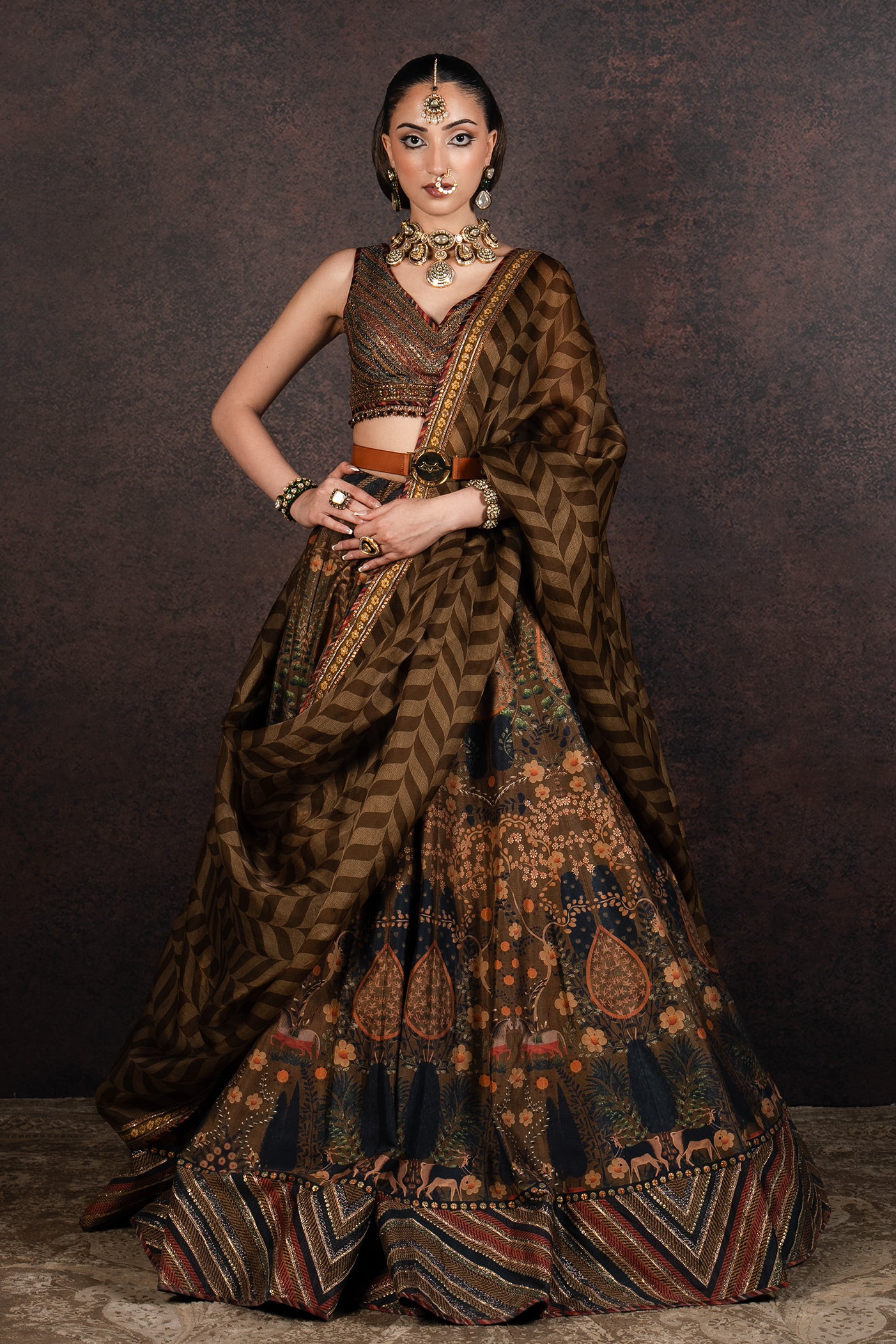 Olive Mustard Skirt Set | MURAQQA