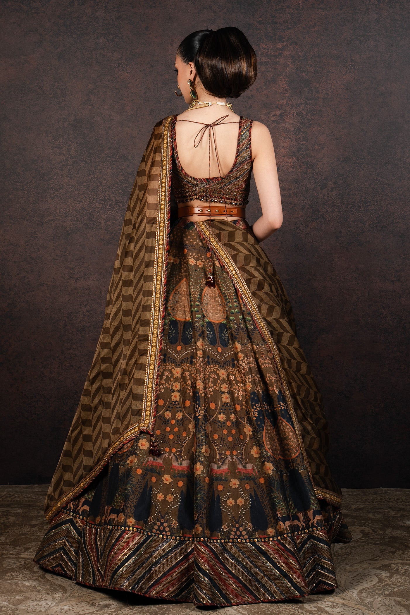 Olive Mustard Skirt Set | MURAQQA