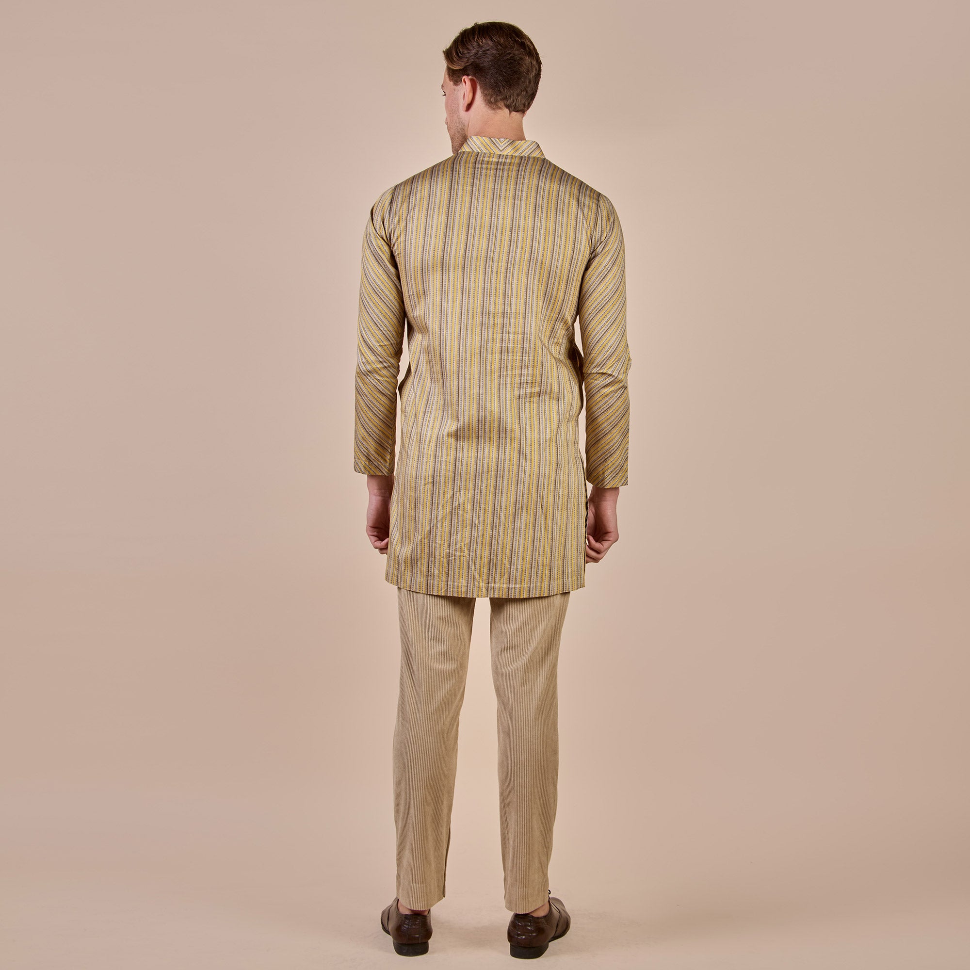 Olive Yellow Striped Kurta | CHHĒ