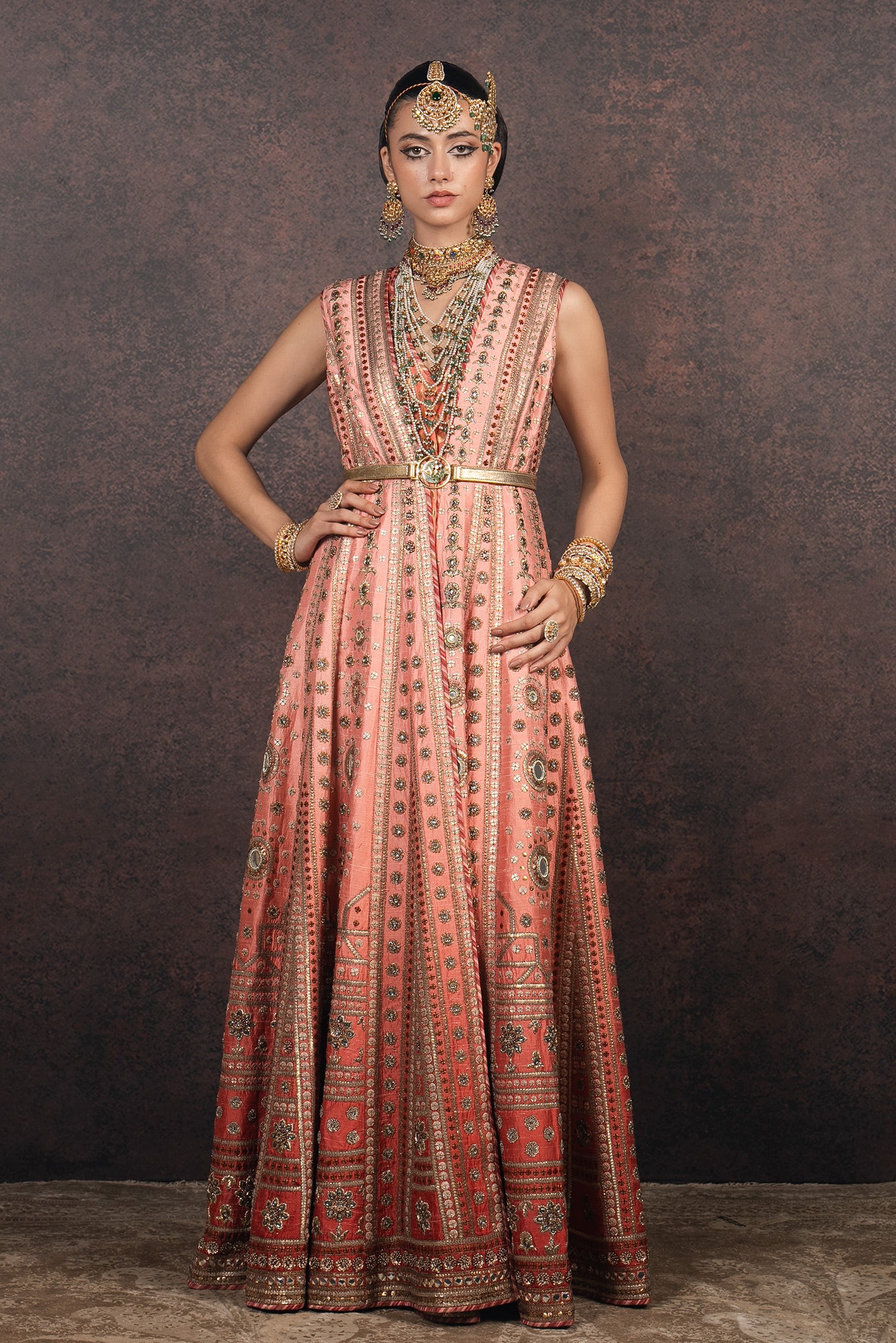 Peach Ombre Jacket Set | MURAQQA