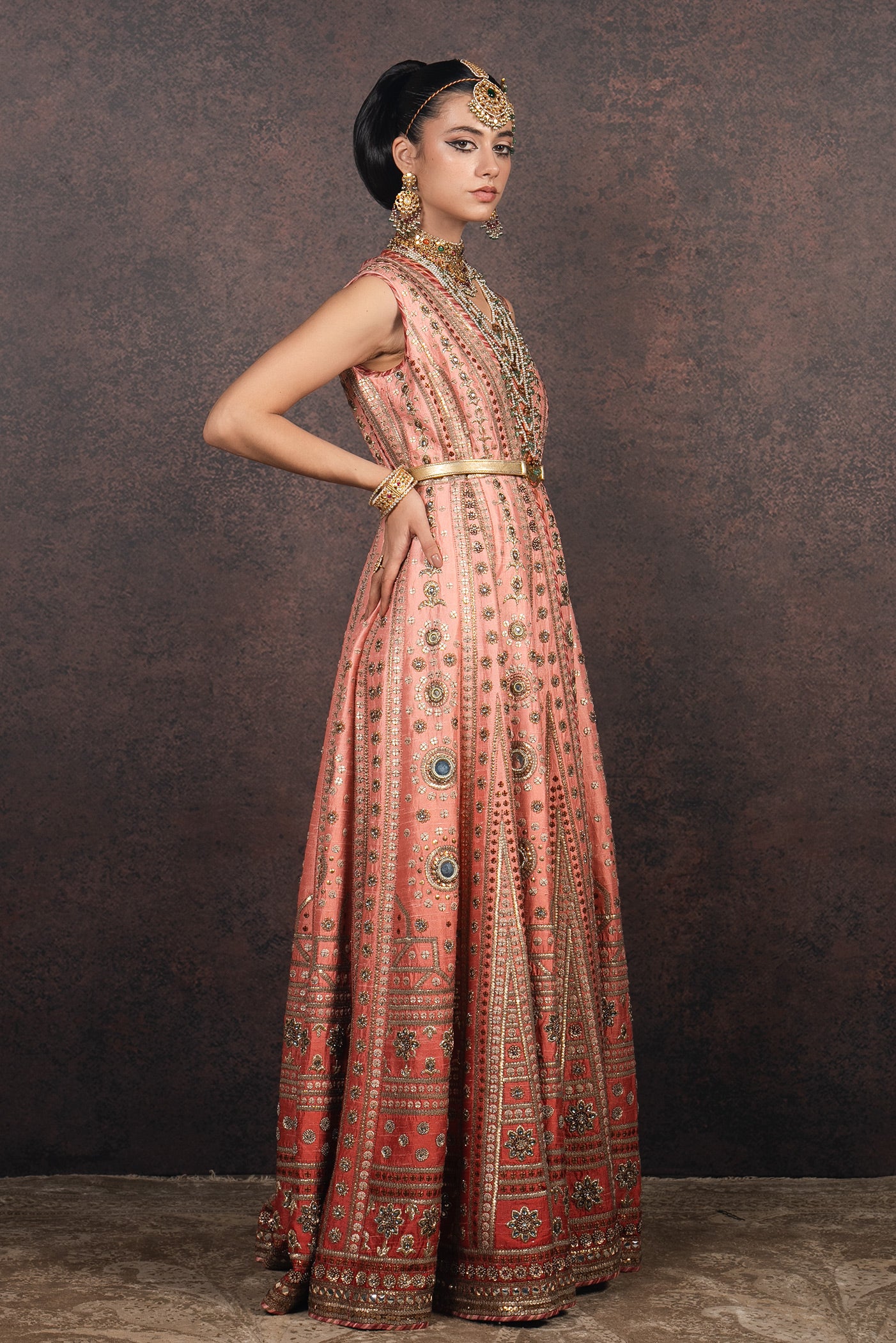 Peach Ombre Jacket Set | MURAQQA