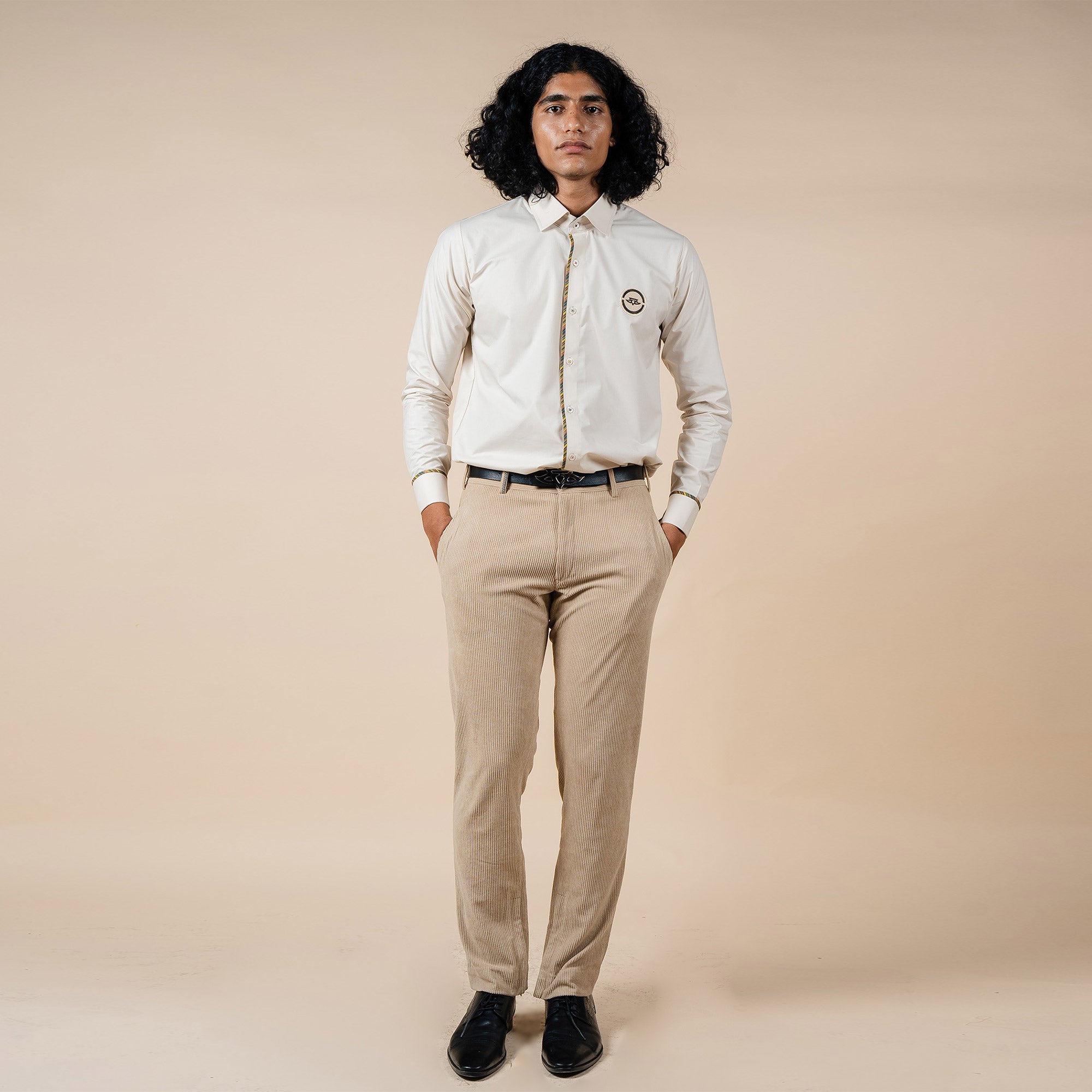 Pearl Ivory Single Piping Phoenix Shirt | PANJ