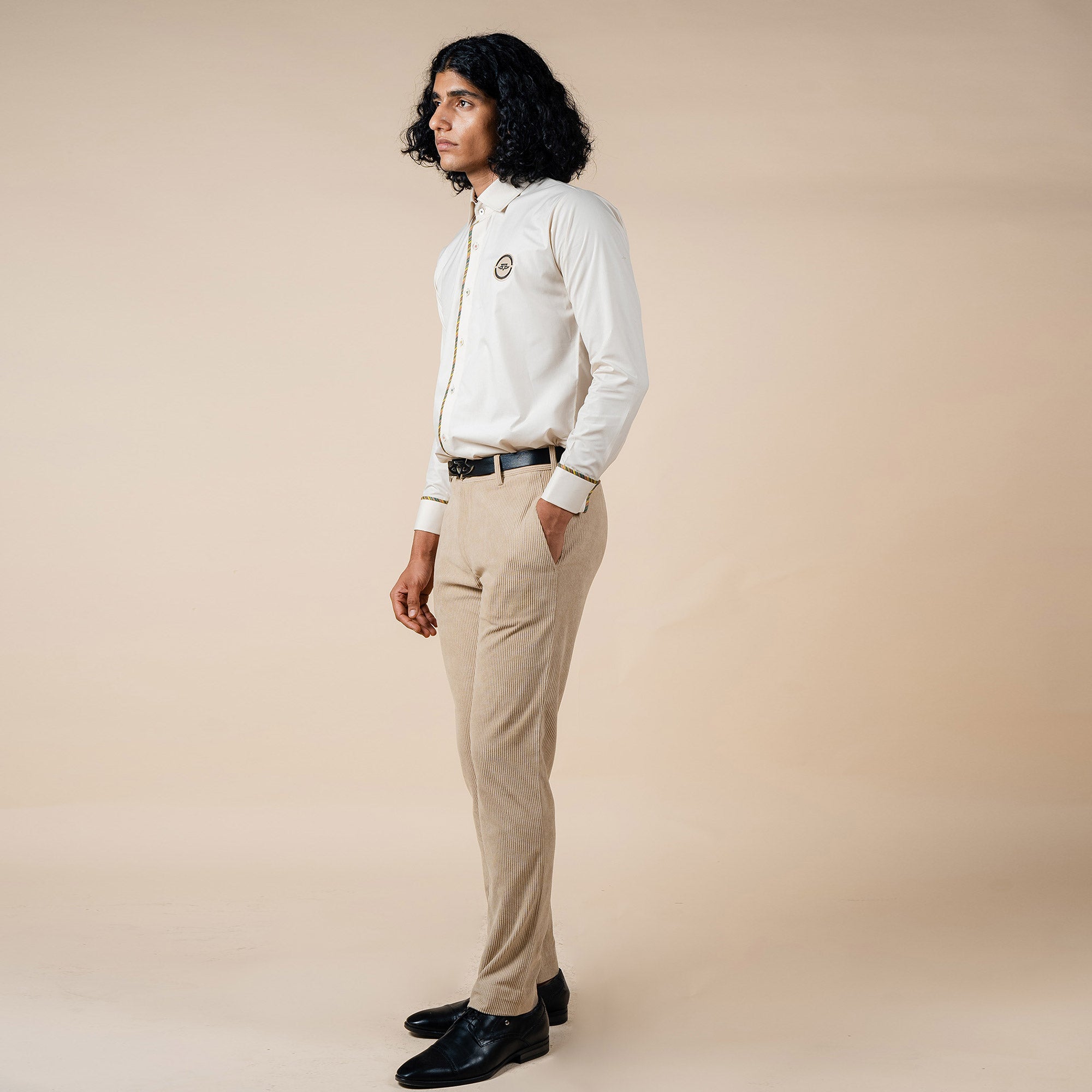 Pearl Ivory Single Piping Phoenix Shirt | PANJ