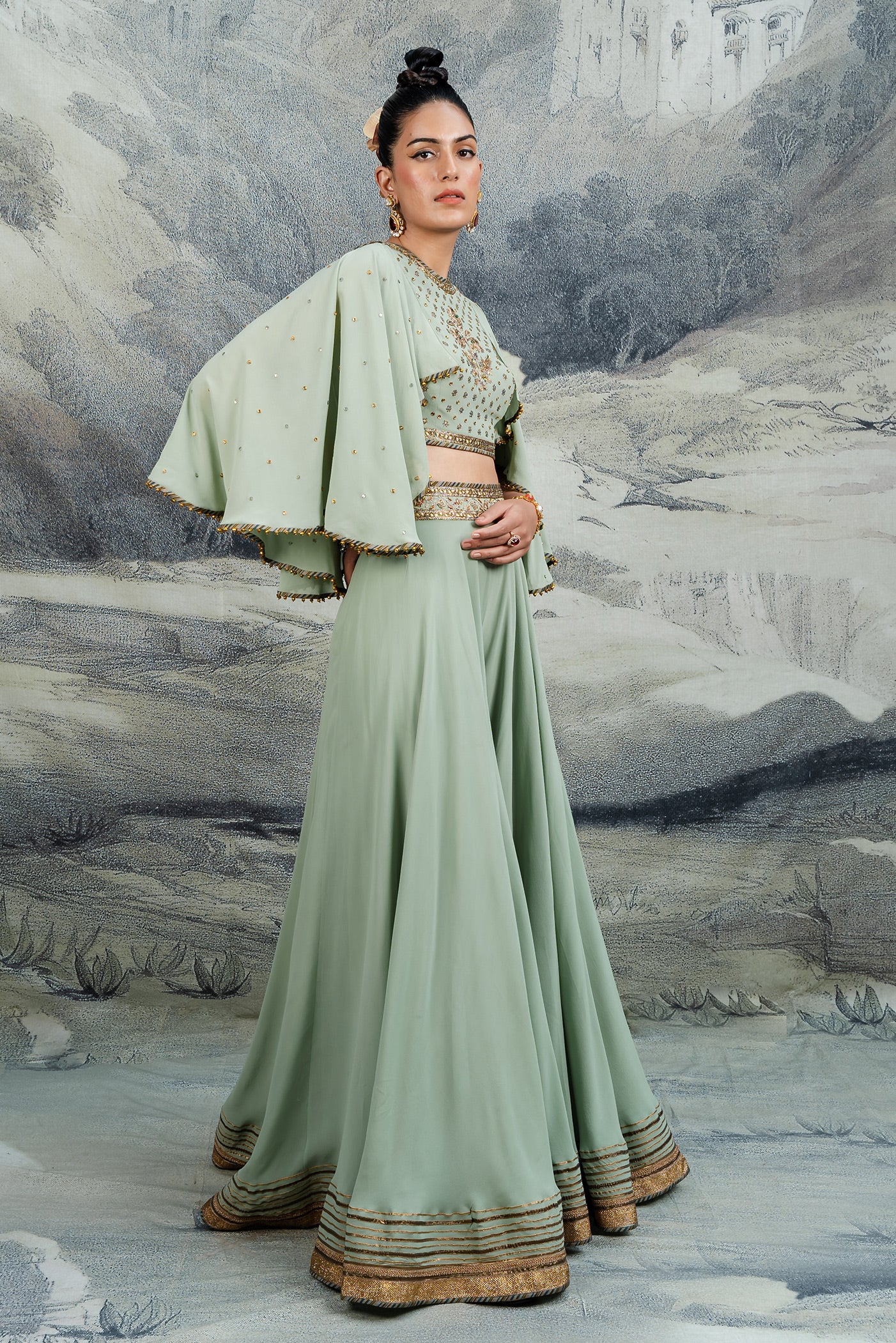 Pistachio Green Sharara Set | BARODA