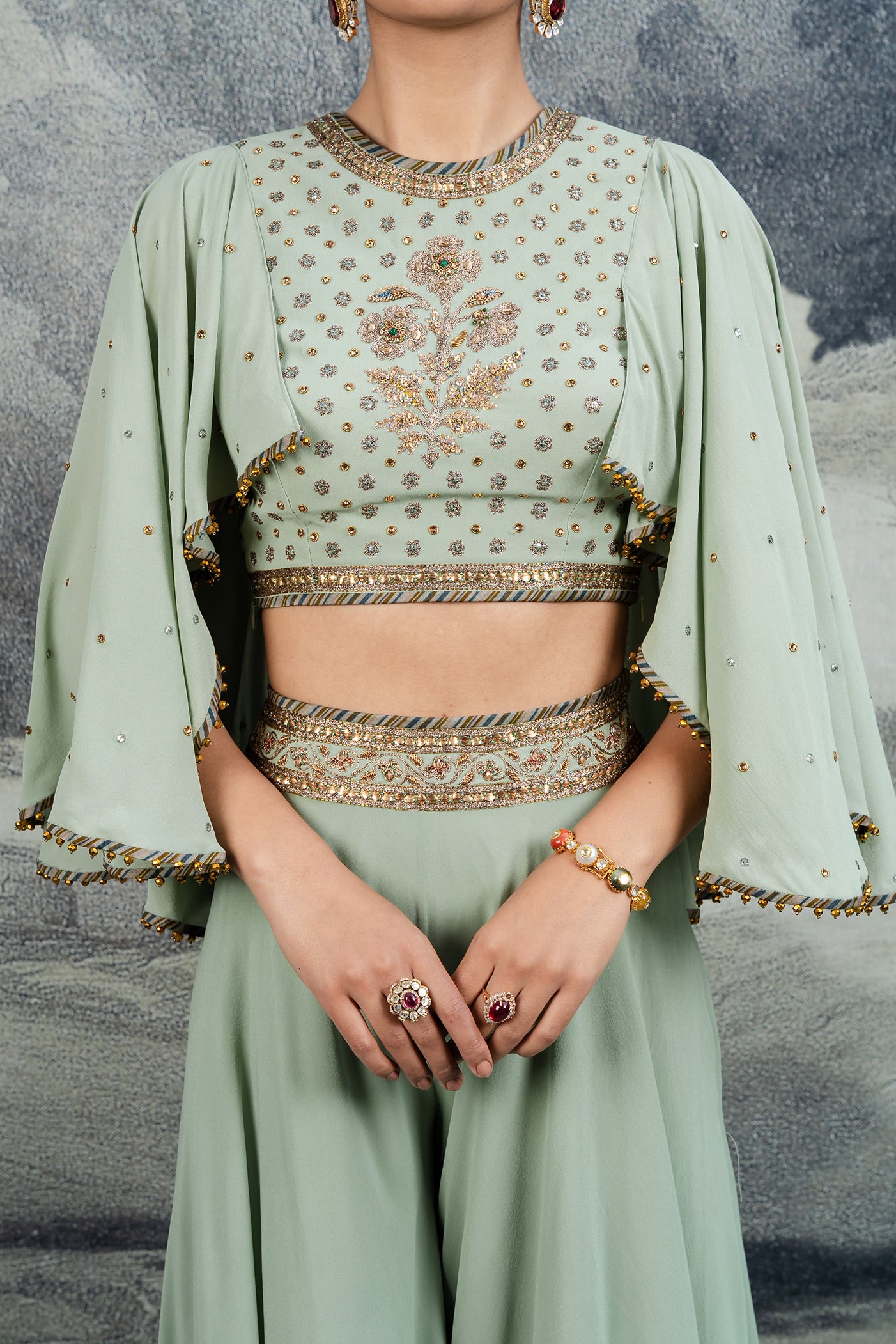 Pistachio Green Sharara Set | BARODA