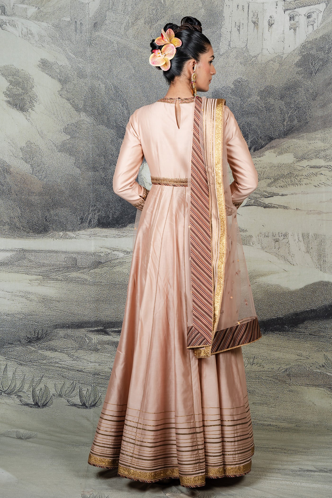 Powder Pink Anarkali Set | BARODA