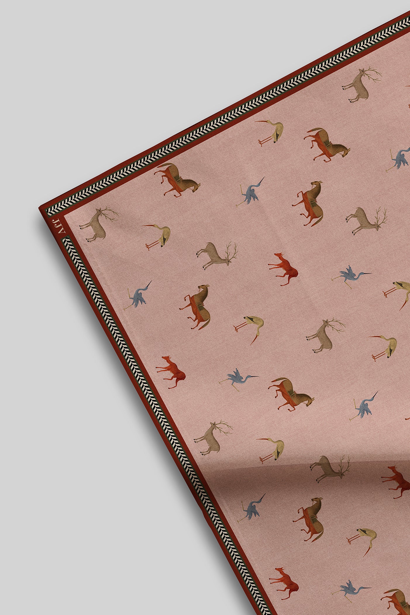 Powder Pink Printed Pocket Square