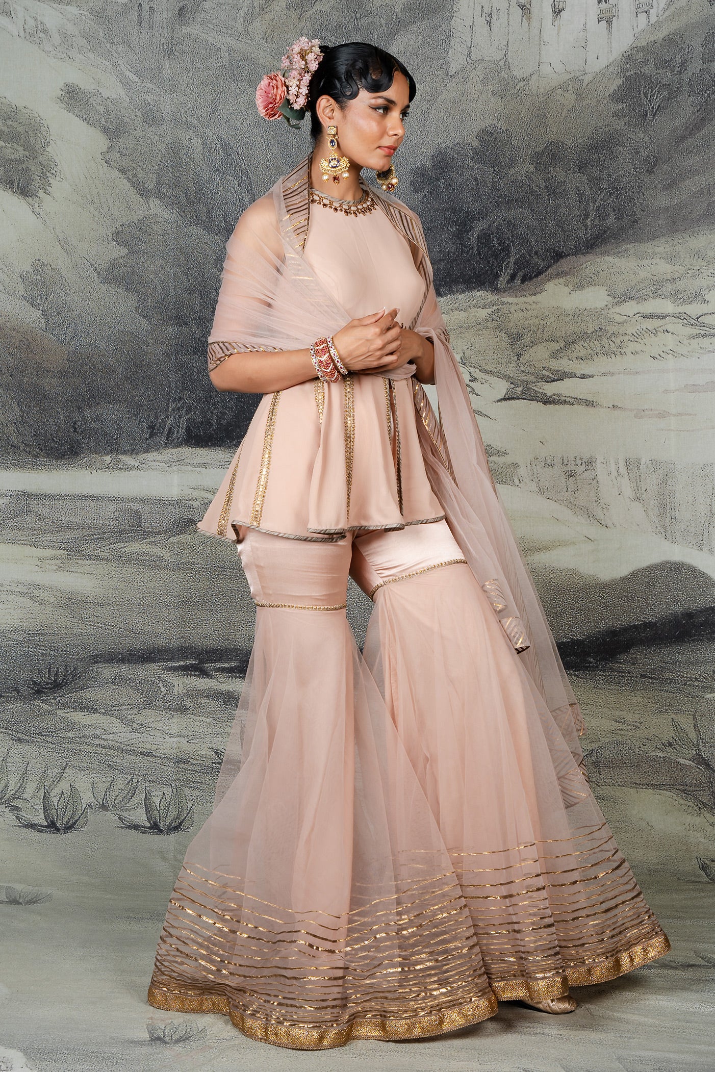 Powder Pink Sharara Set | BARODA