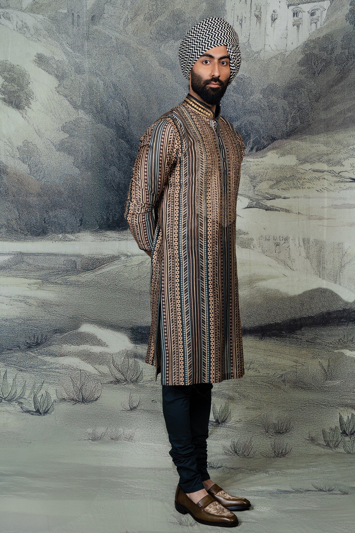 Prussian Blue Kurta Set | BARODA