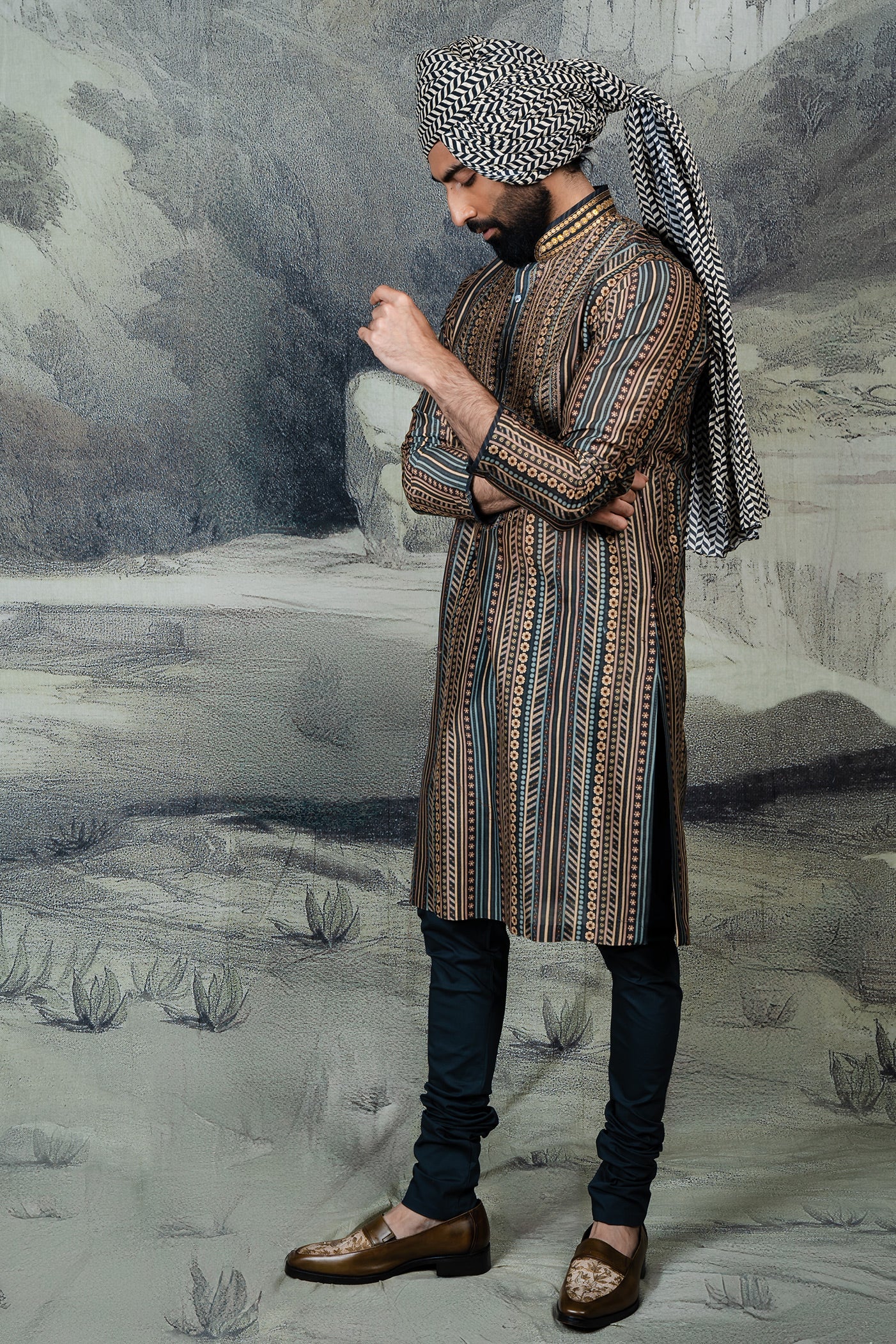 Prussian Blue Kurta Set | BARODA