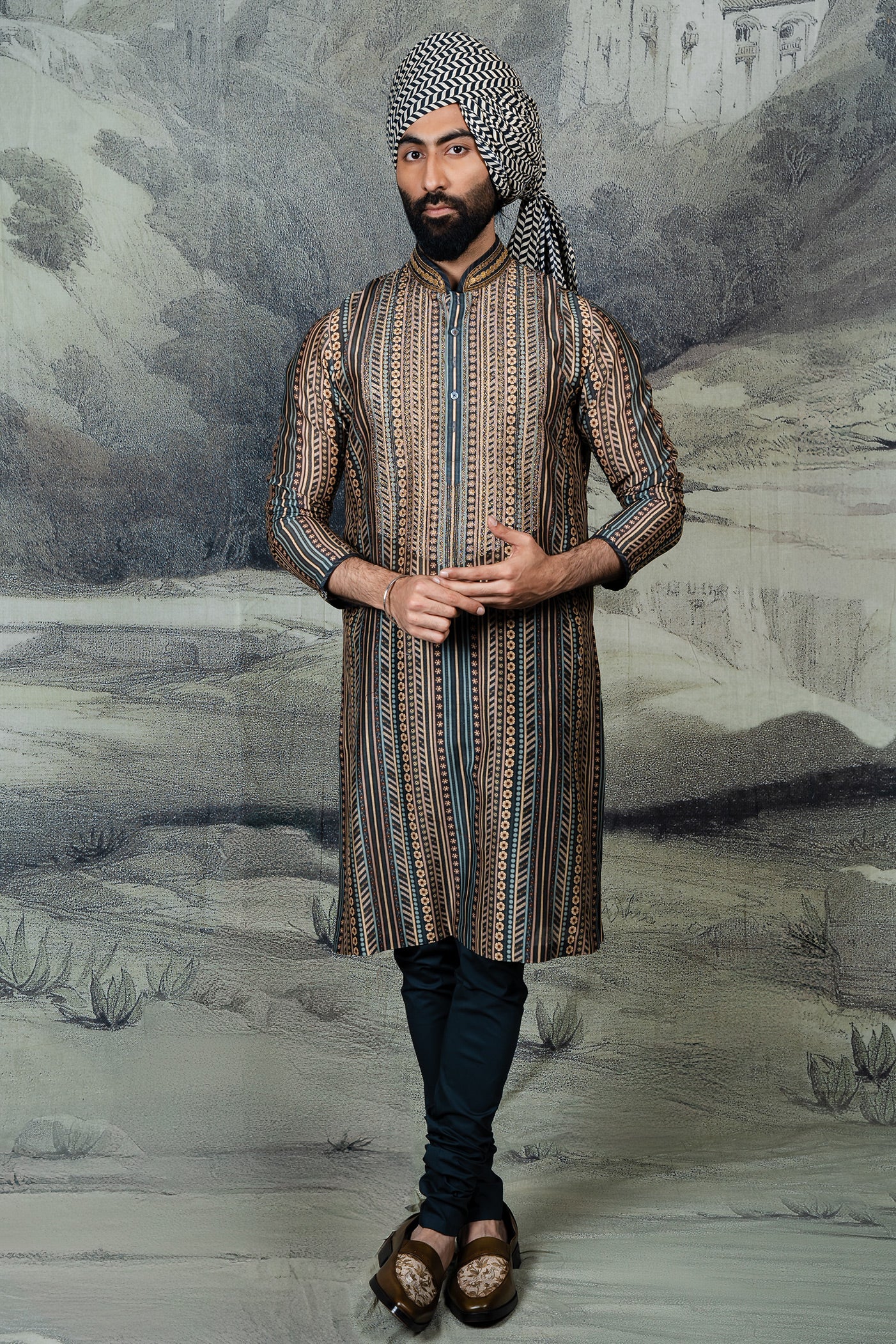 Prussian Blue Kurta Set | BARODA