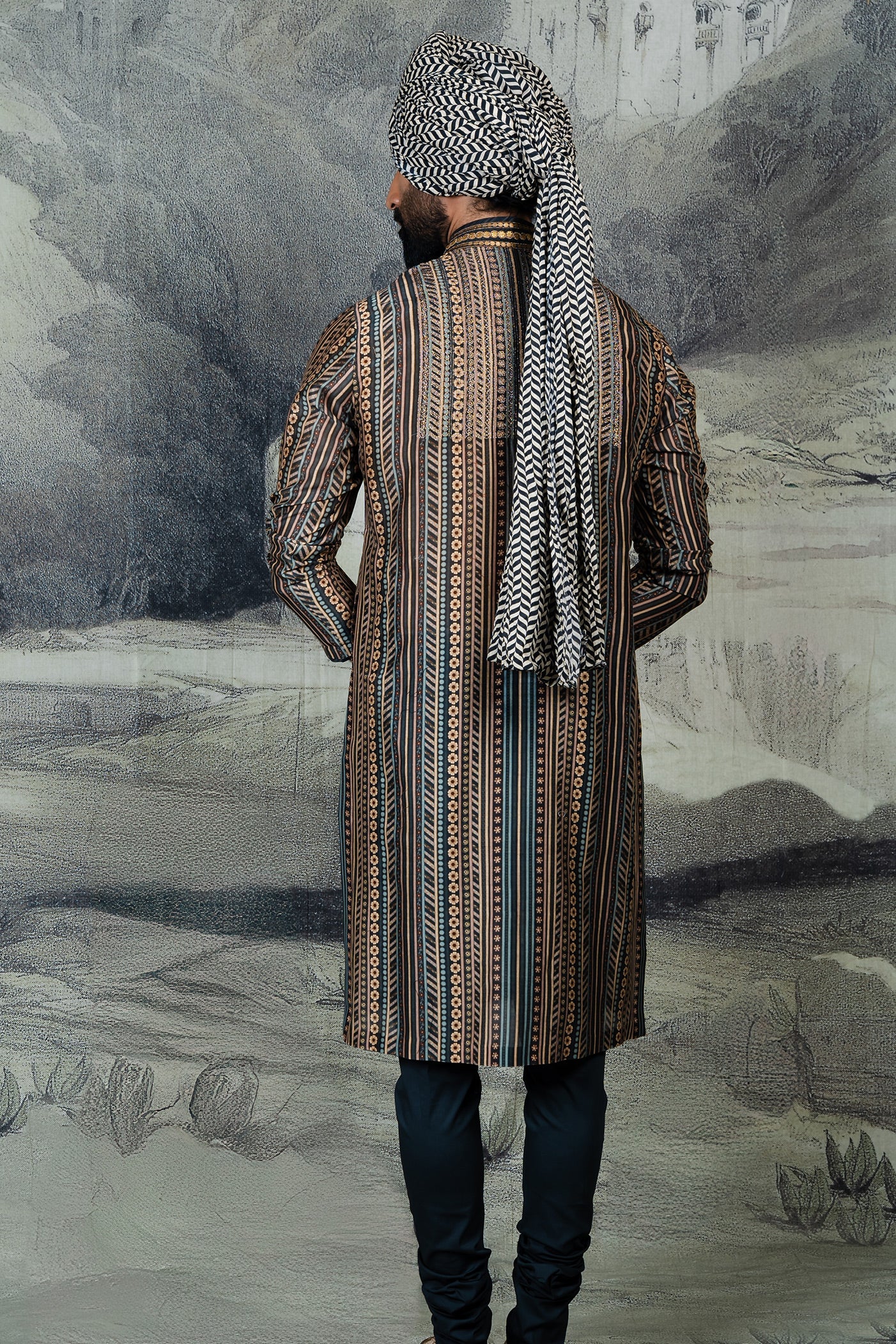 Prussian Blue Kurta Set | BARODA