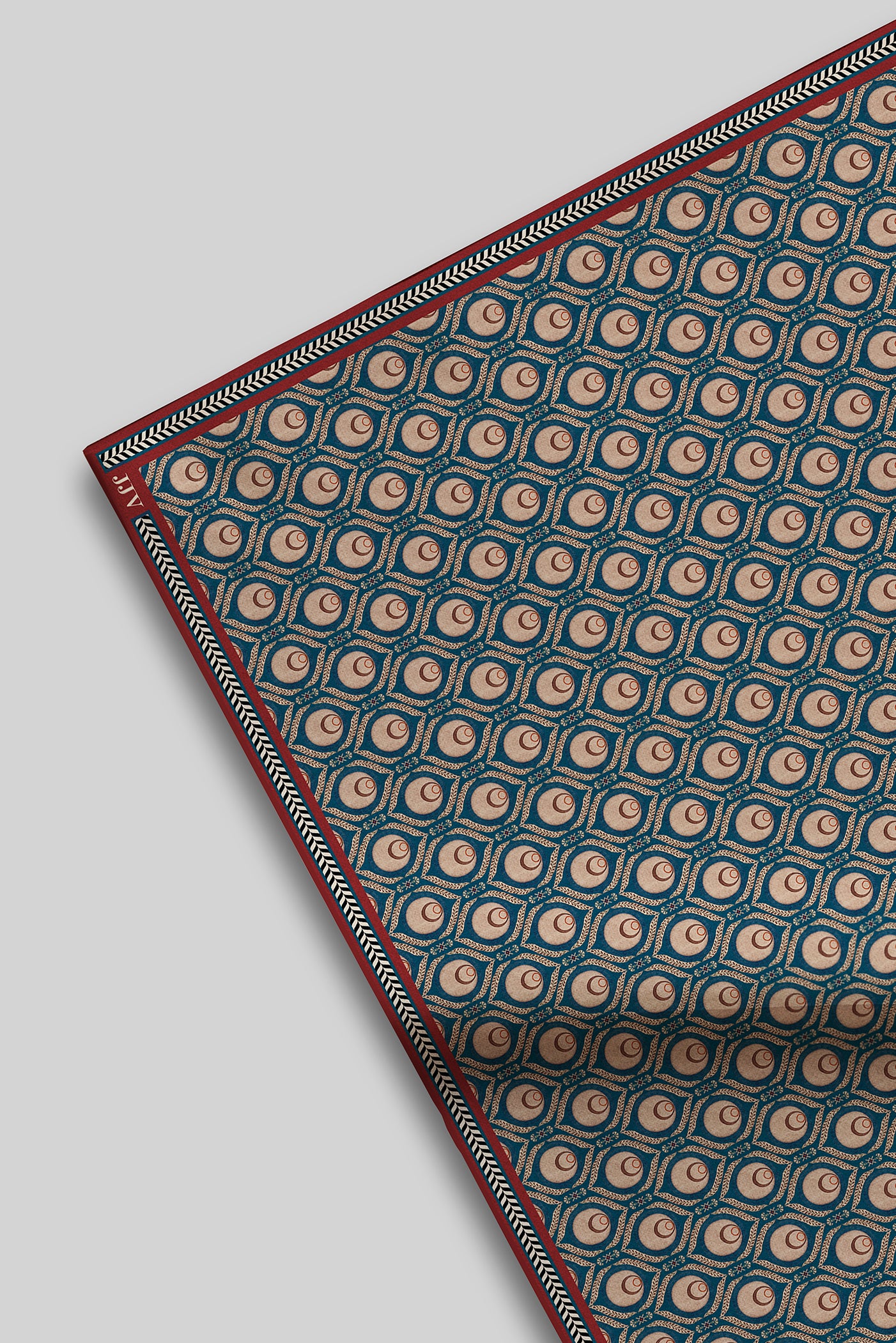 Prussian Blue - Nugrey Printed Pocket Square