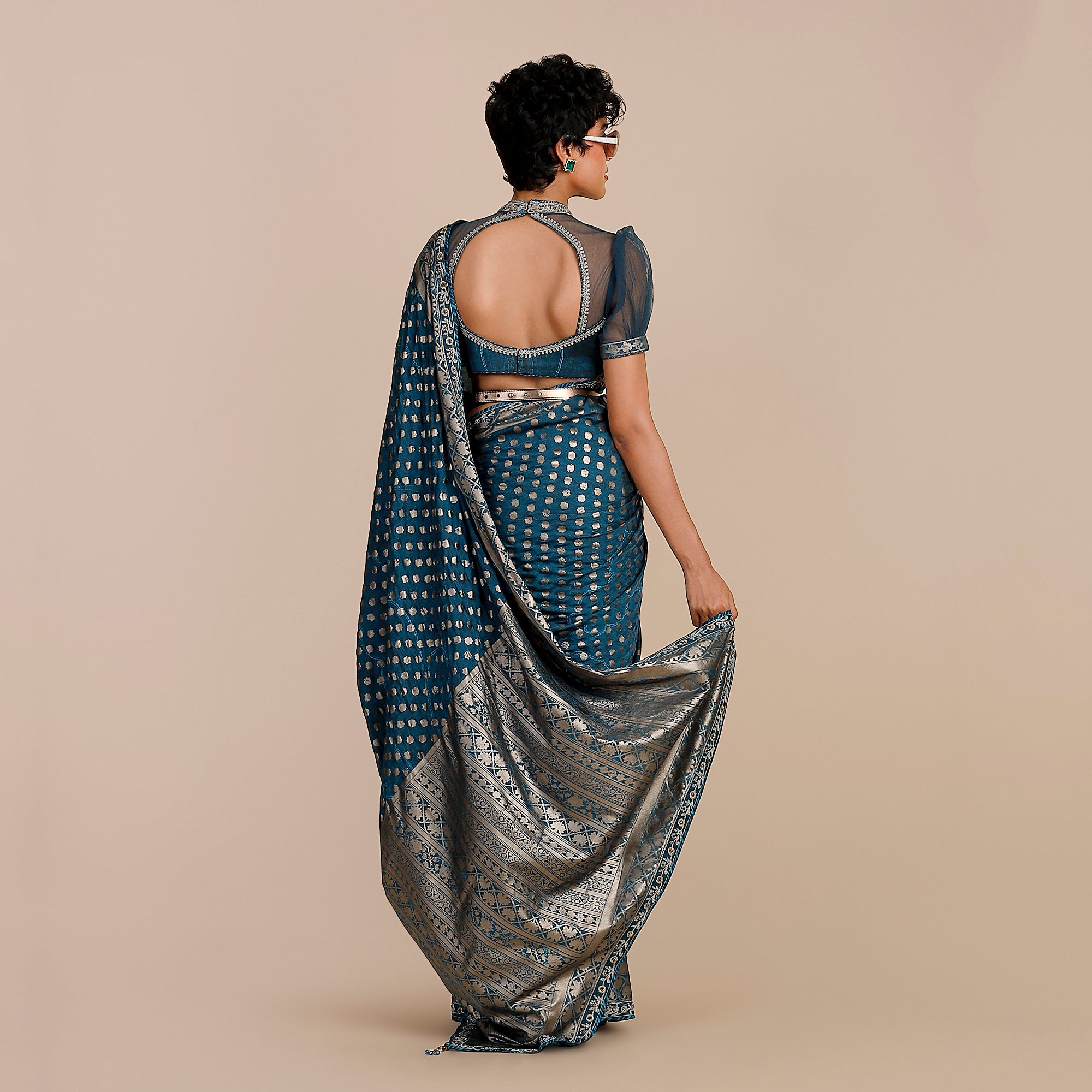 Prussian Blue Saree Set | SATT