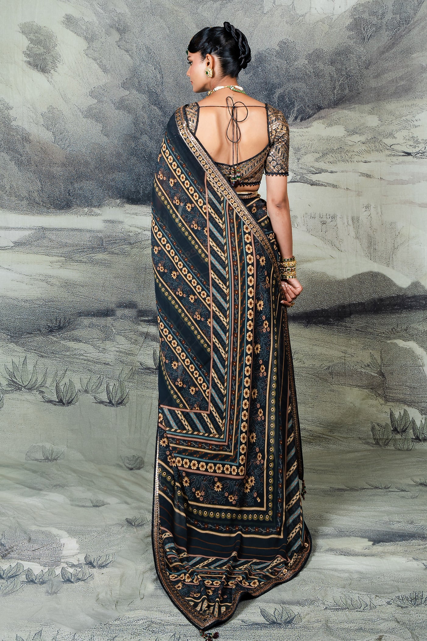 Purssian Blue Anarkali Set | BARODA