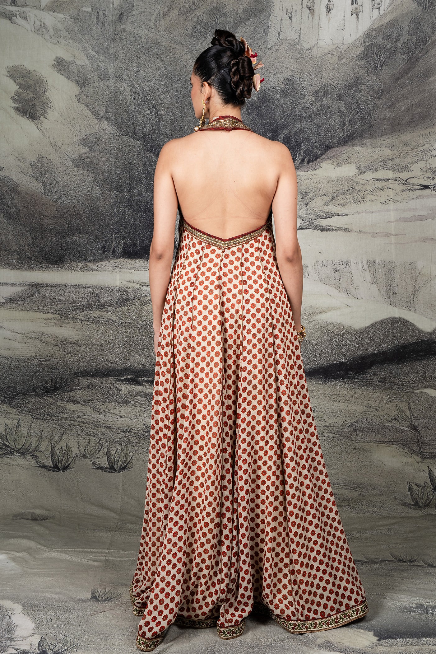 Red - Ivory Maxi Dress | BARODA