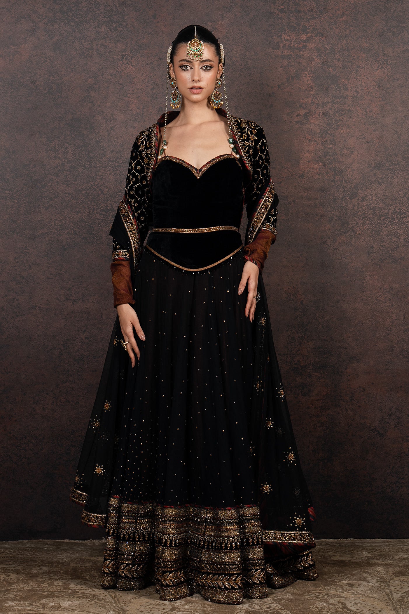 Rich Black Anarkali Set | MURAQQA