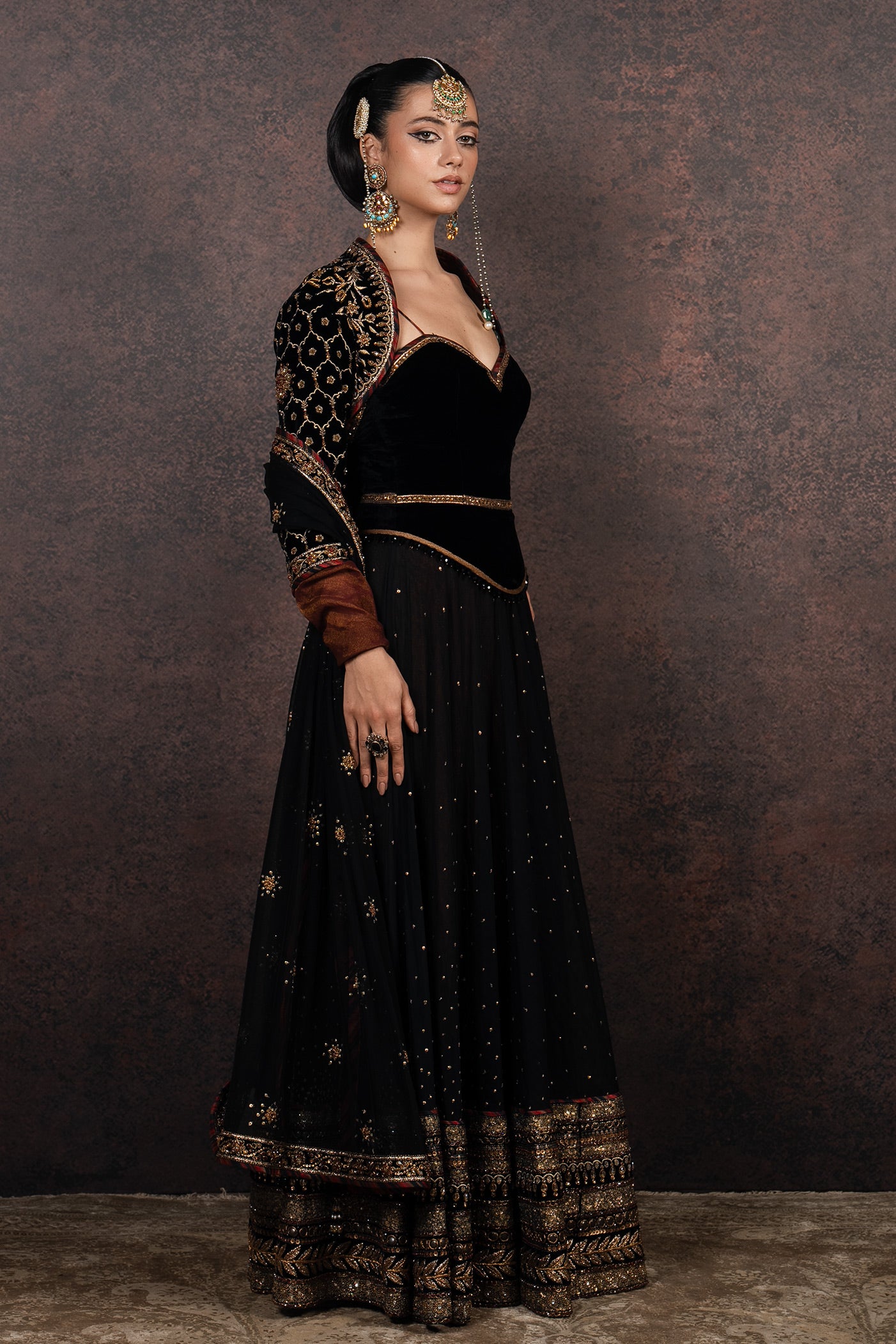 Rich Black Anarkali Set | MURAQQA