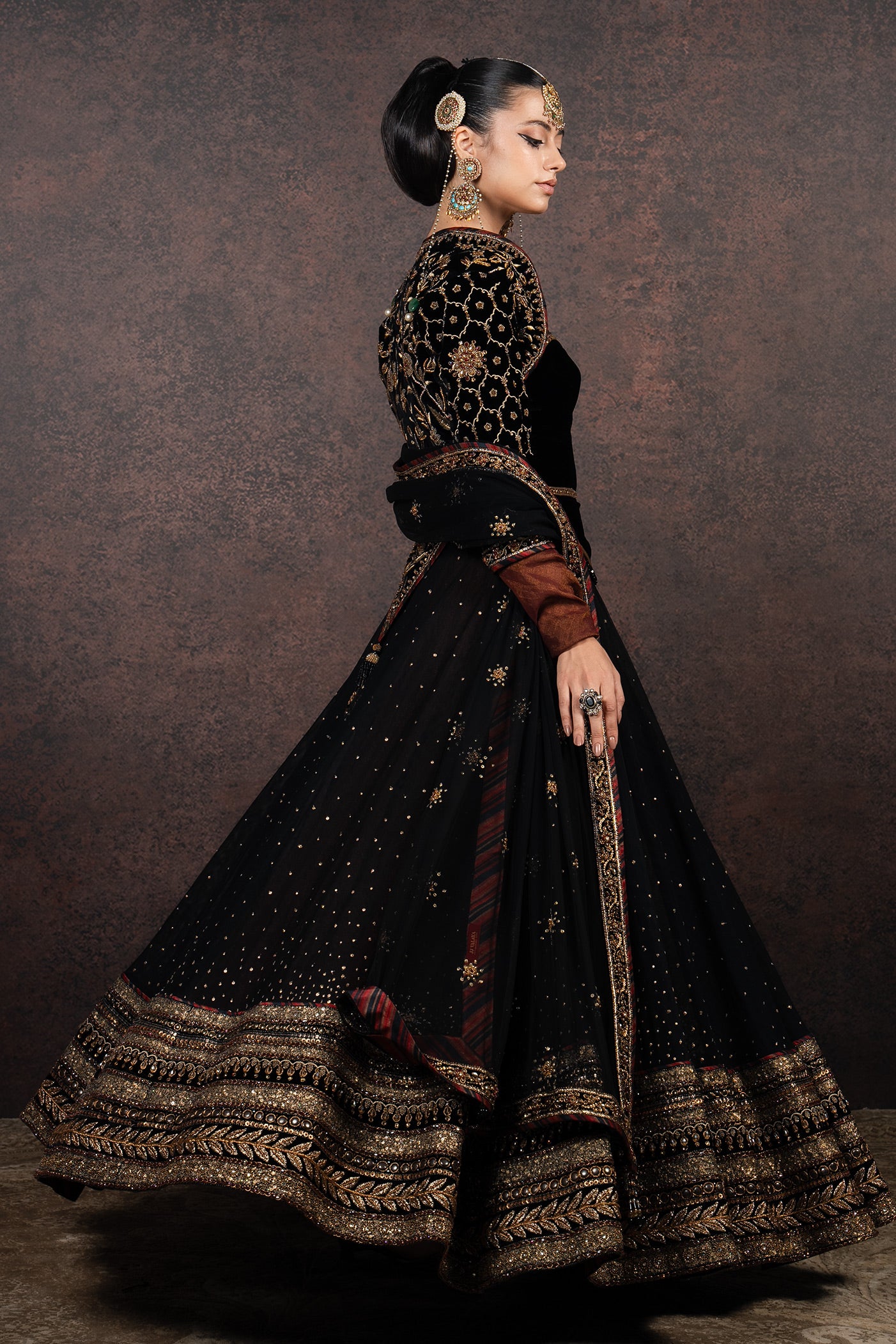 Rich Black Anarkali Set | MURAQQA