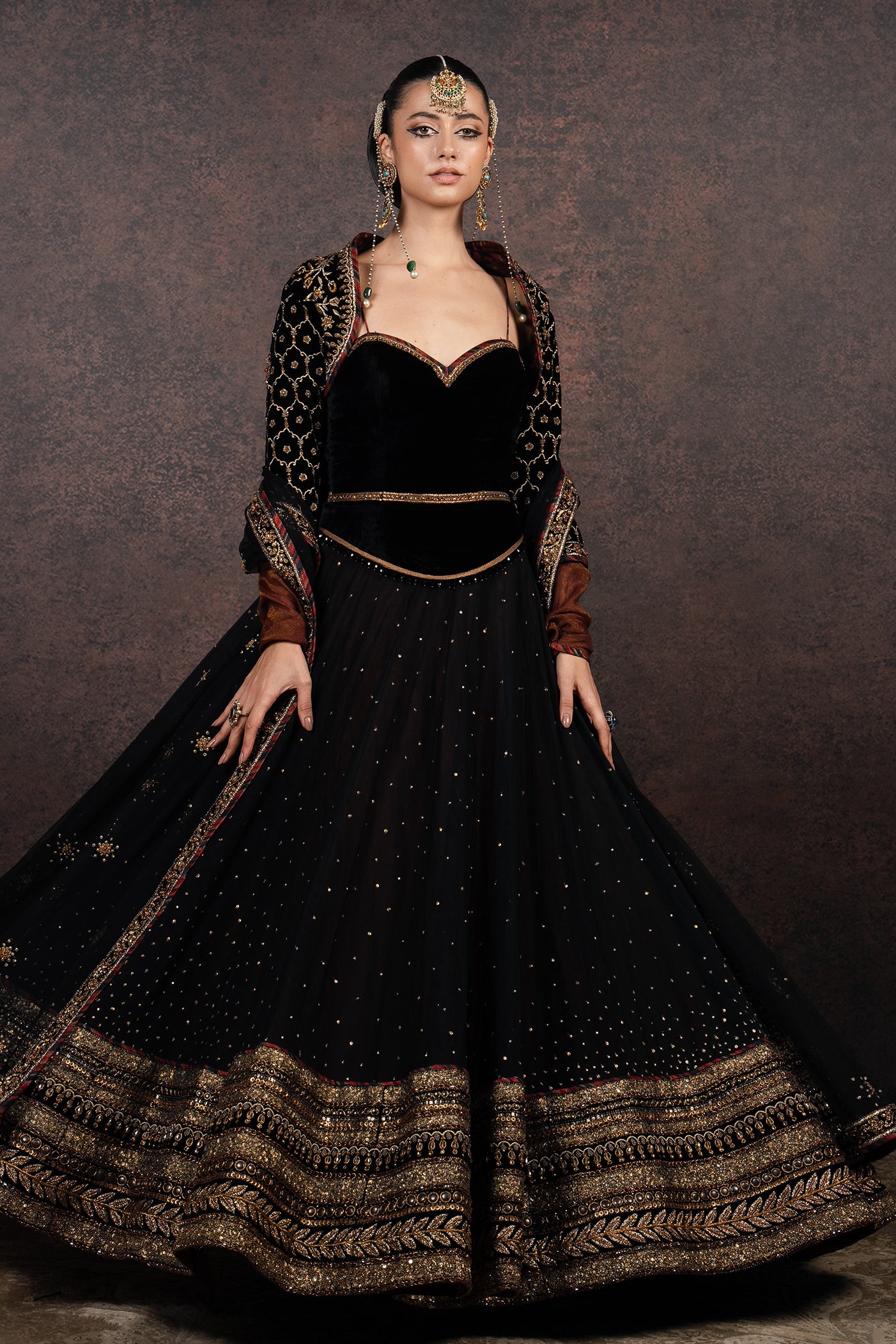 Rich Black Anarkali Set | MURAQQA