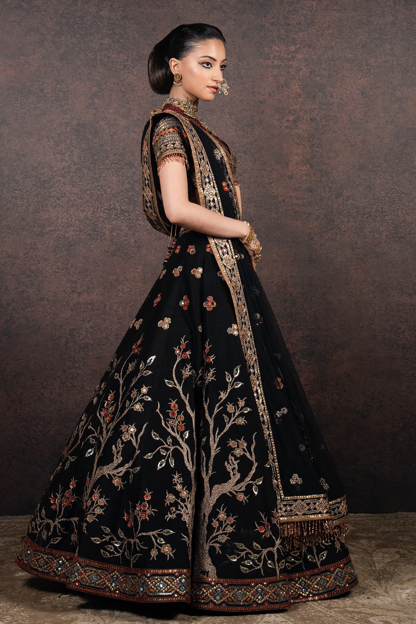 Rich Black Lehenga Set | MURAQQA