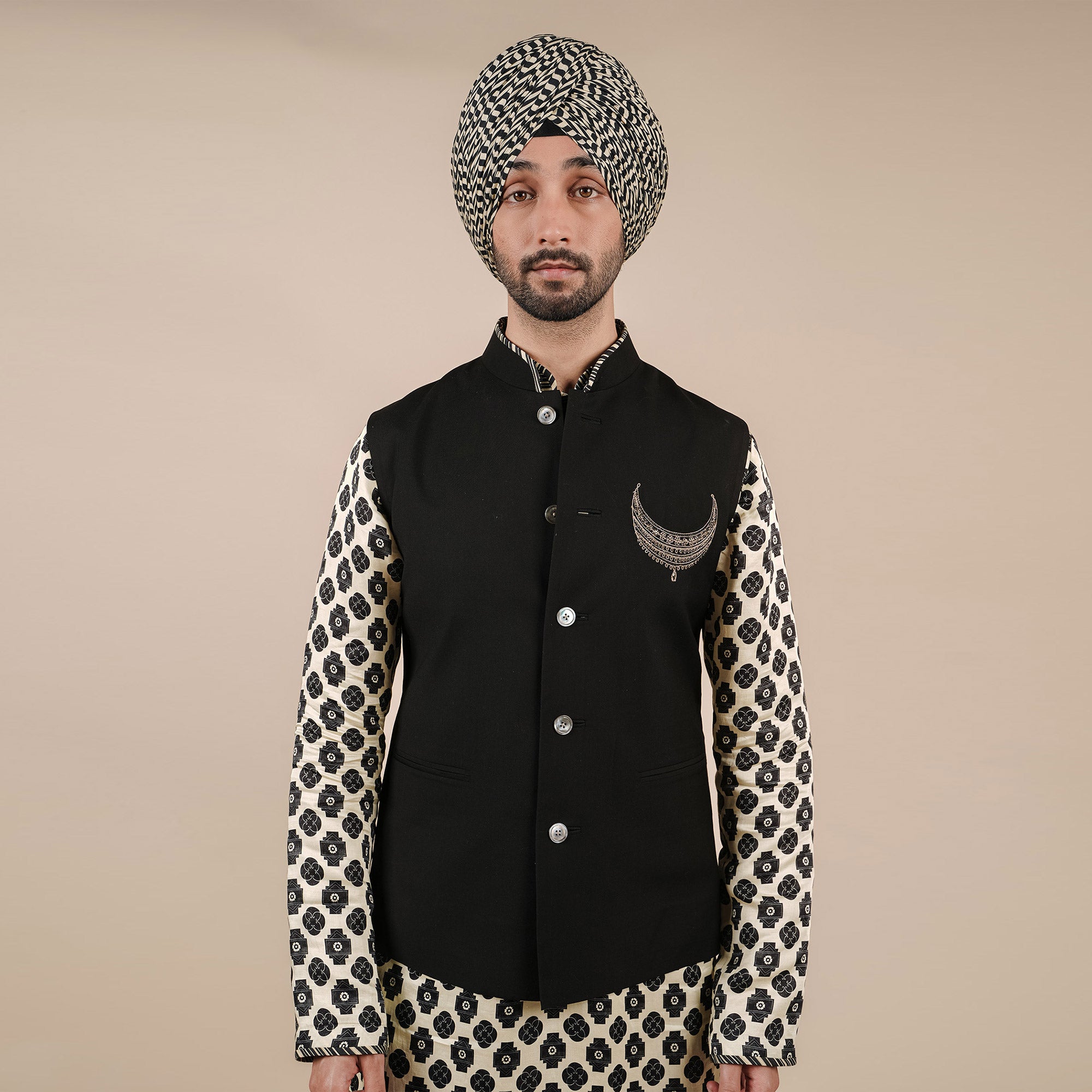 Rich Black Nehru Jacket | CHAR