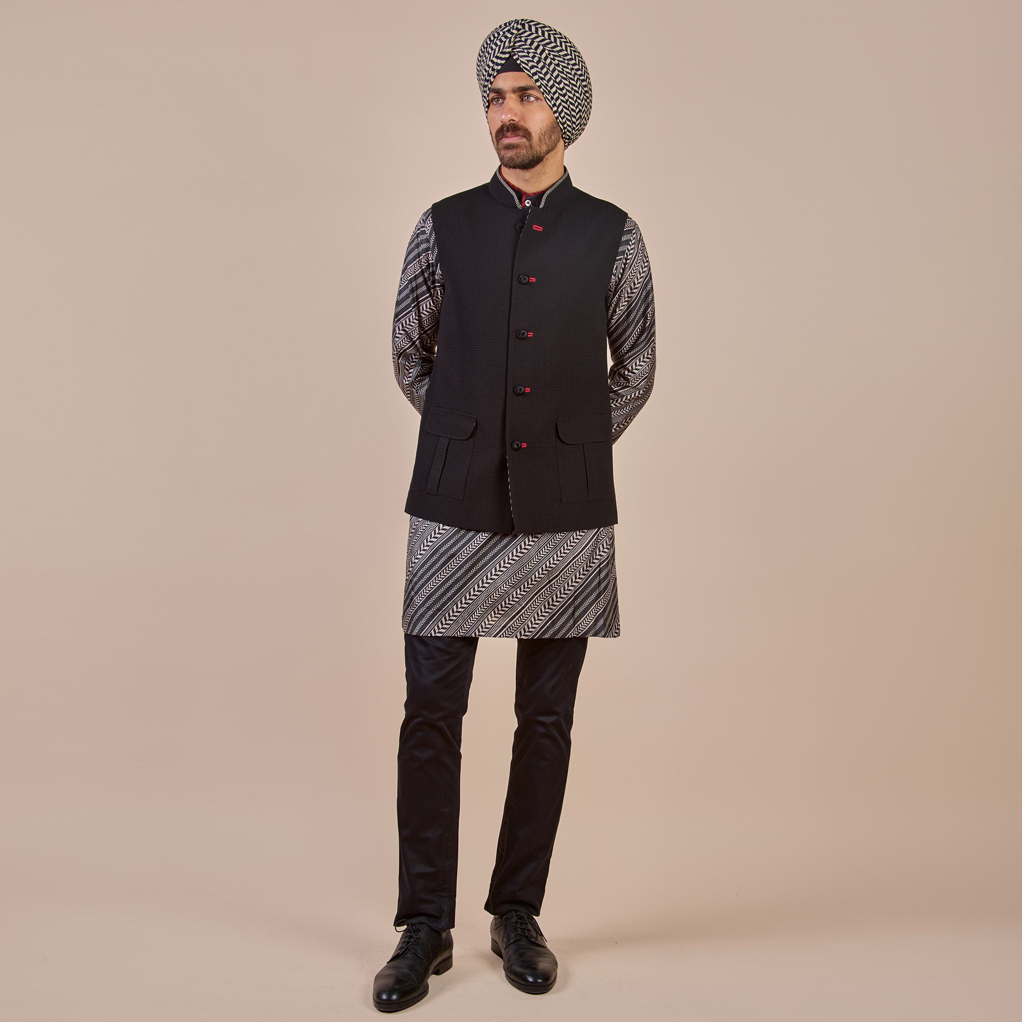 Rich Black Nehru Jacket | CHHĒ